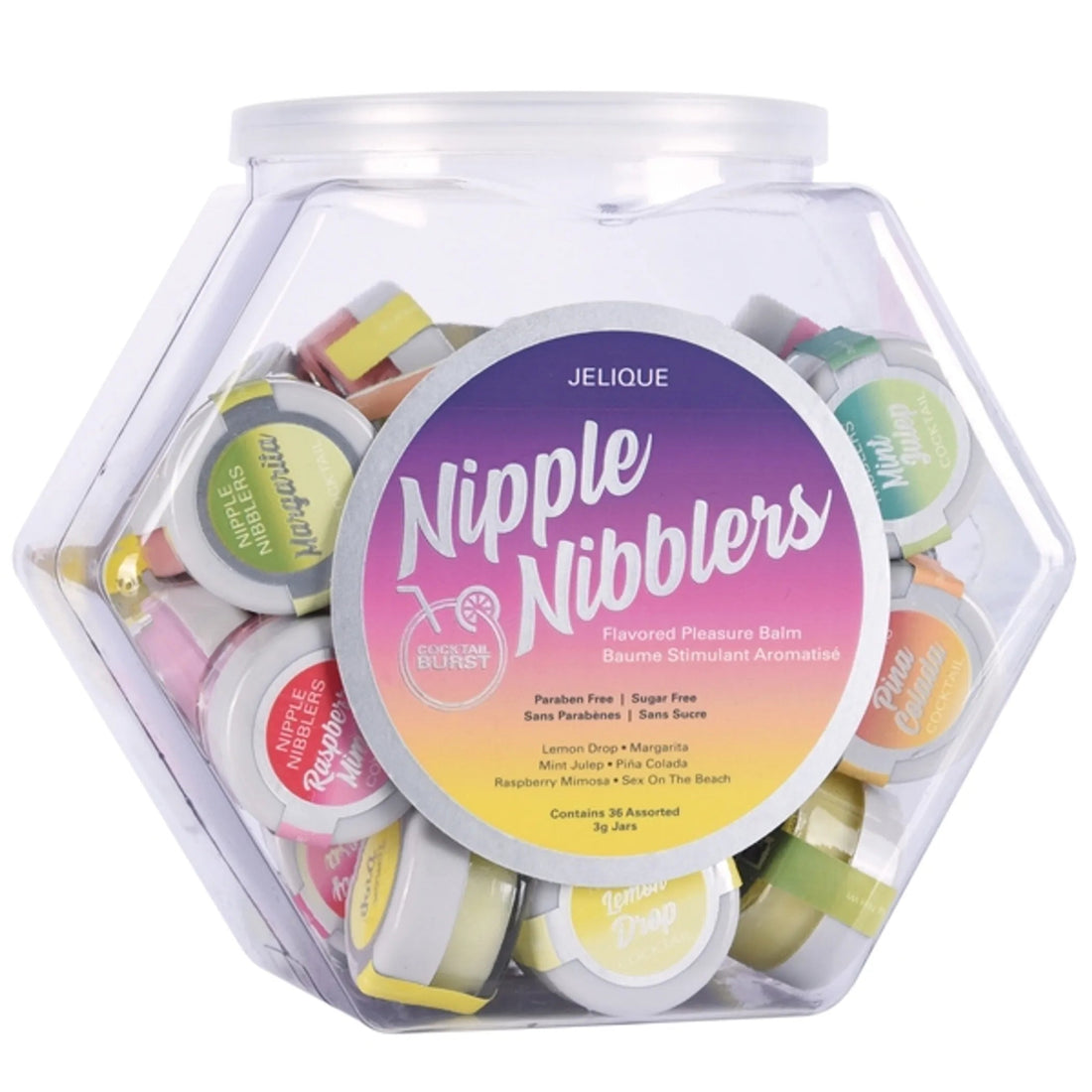 COCKTAIL NIPPLE NIBBLERS ASST. TINGLE BALM 36CT FISH BOWL Classic Brands