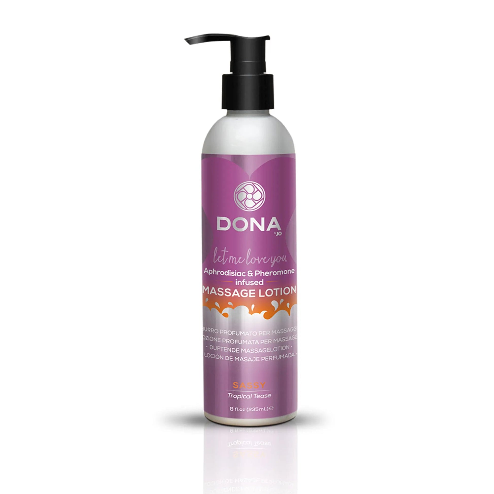 (D) Dona Massage Lotion Sassy Tropical Tease 8 oz System JO