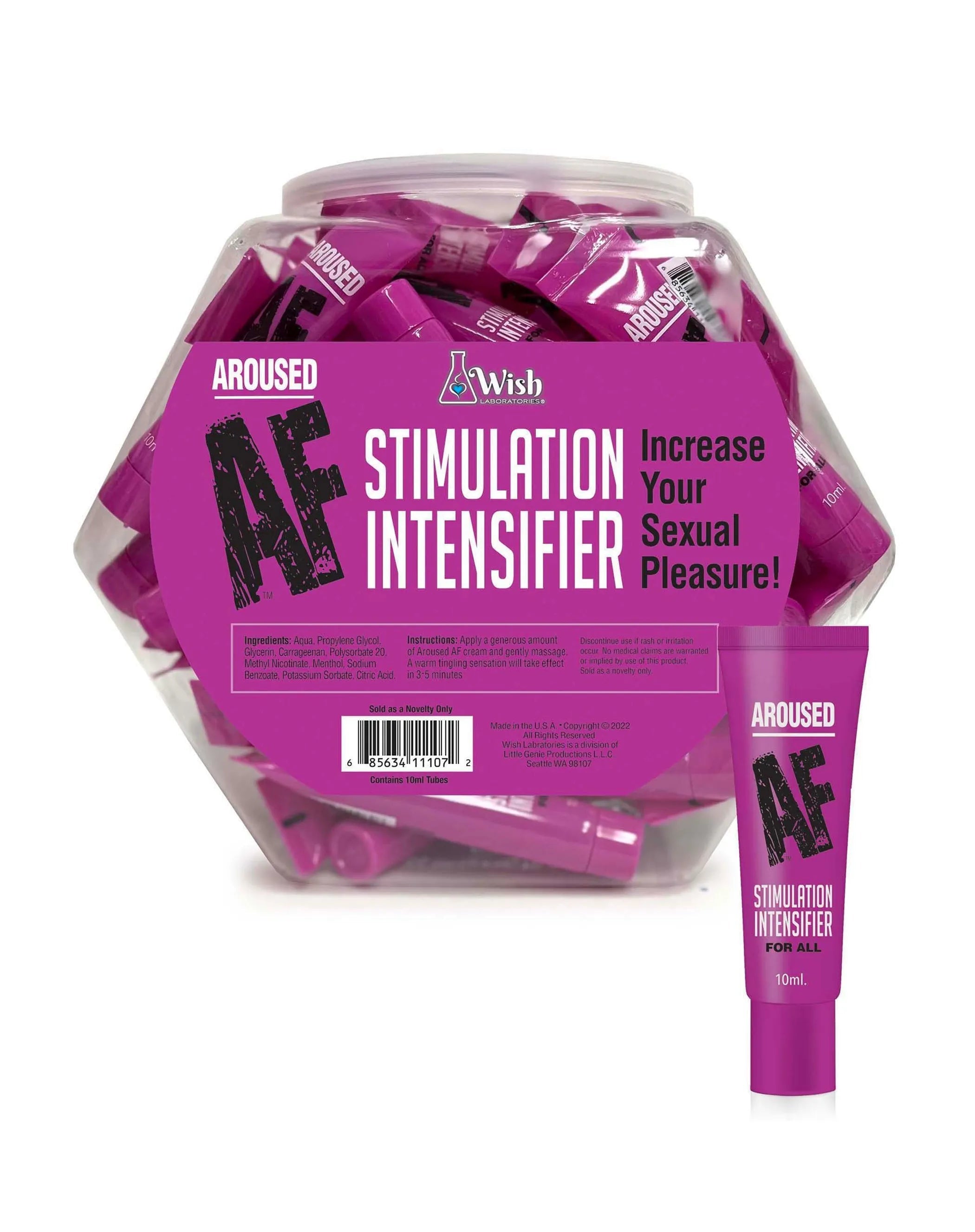 Aroused AF Stimulation Cream 10ml – 65 Pack Fishbowl Little Genie