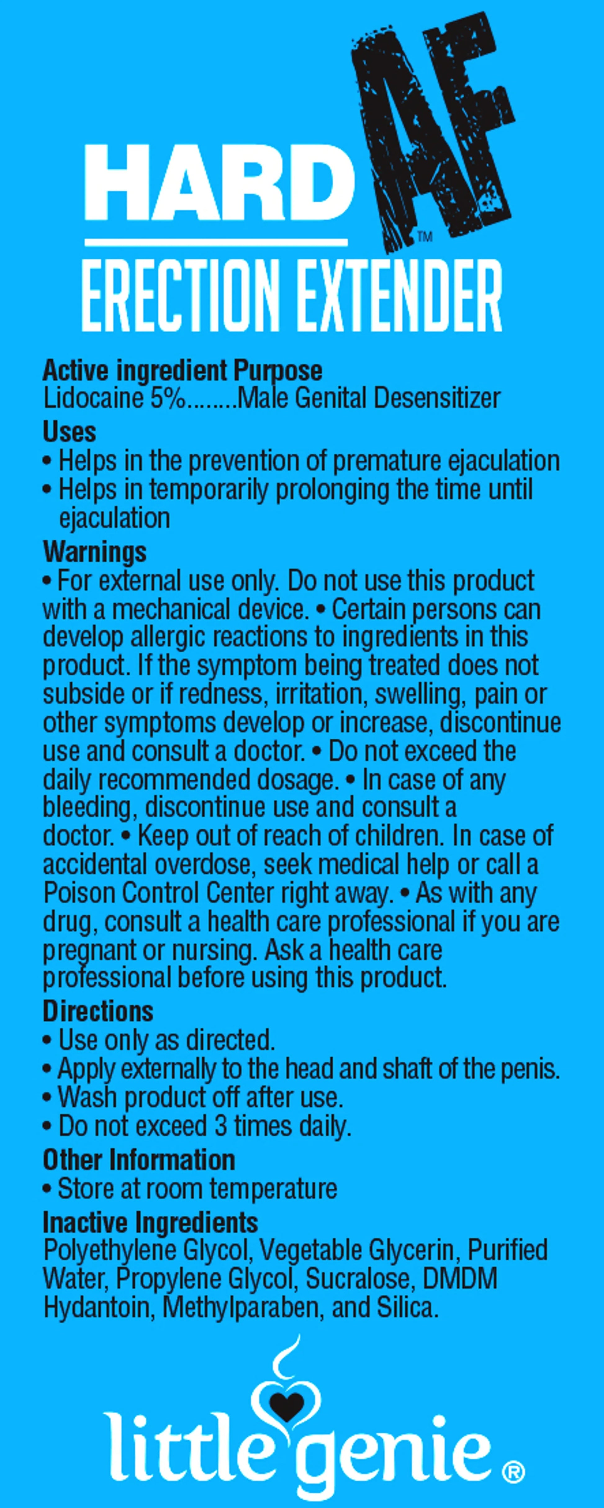 HARD AF ERECTION CREAM Little Genie