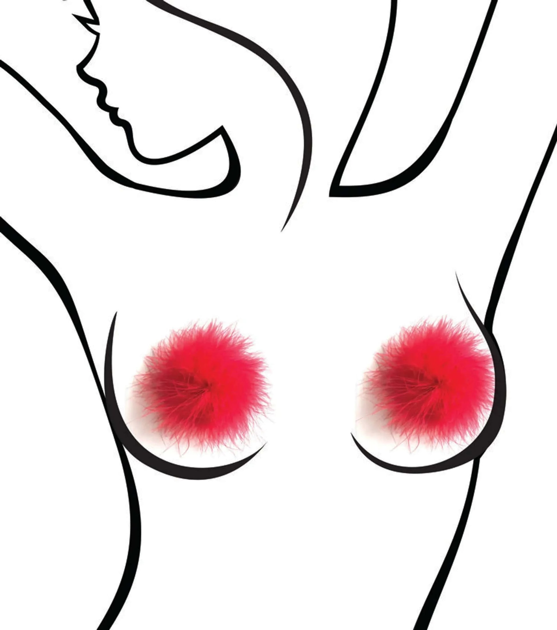 Red Marabou Nipple Covers Little Genie
