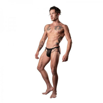 Show Stopper Jock Black L/XL Male Power Lingerie