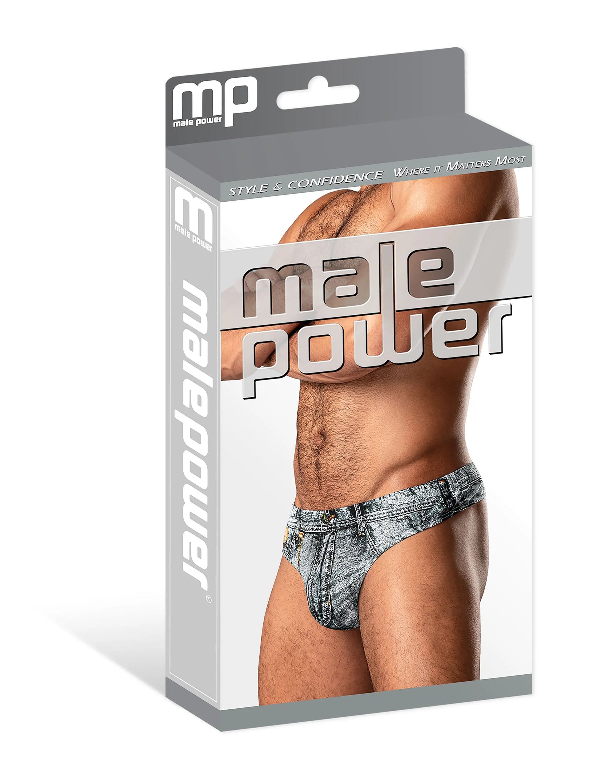 Dirty Denim Thong Blue S/M Male Power Lingerie