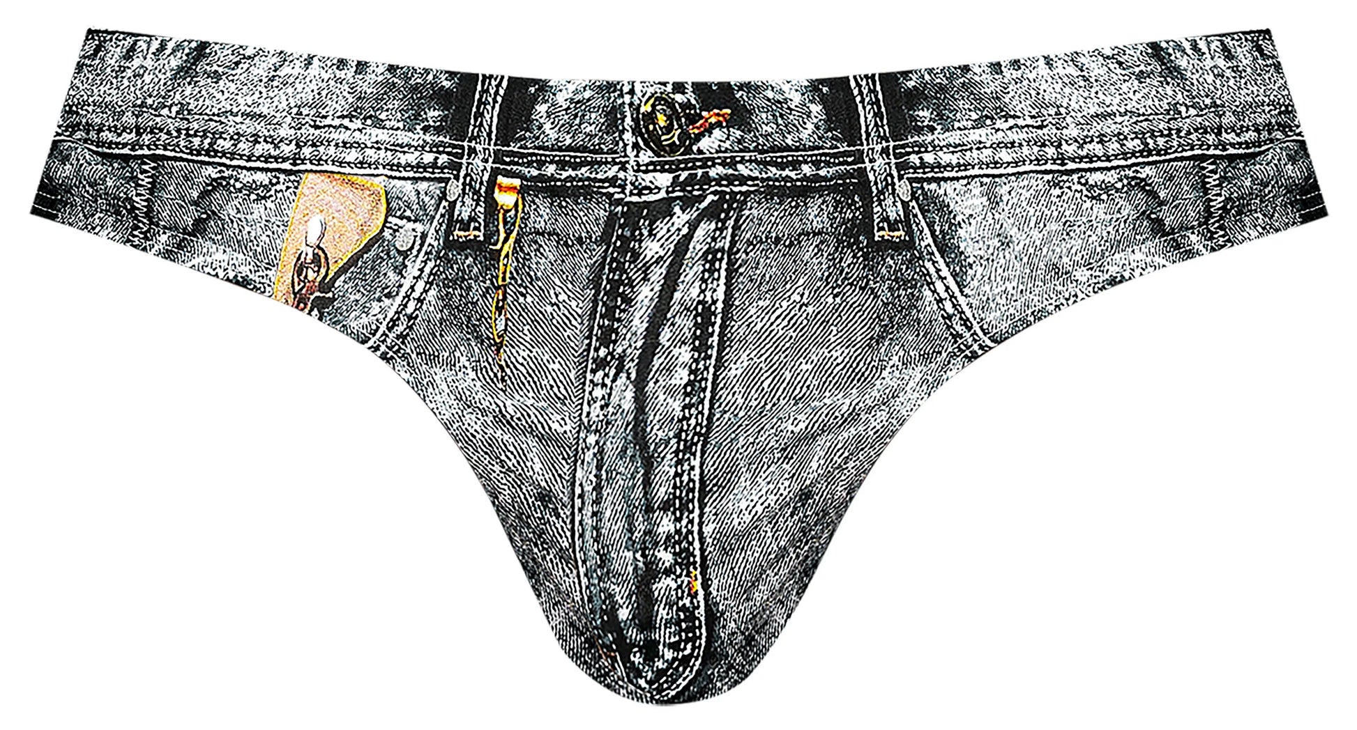 Dirty Denim Thong Blue S/M Male Power Lingerie