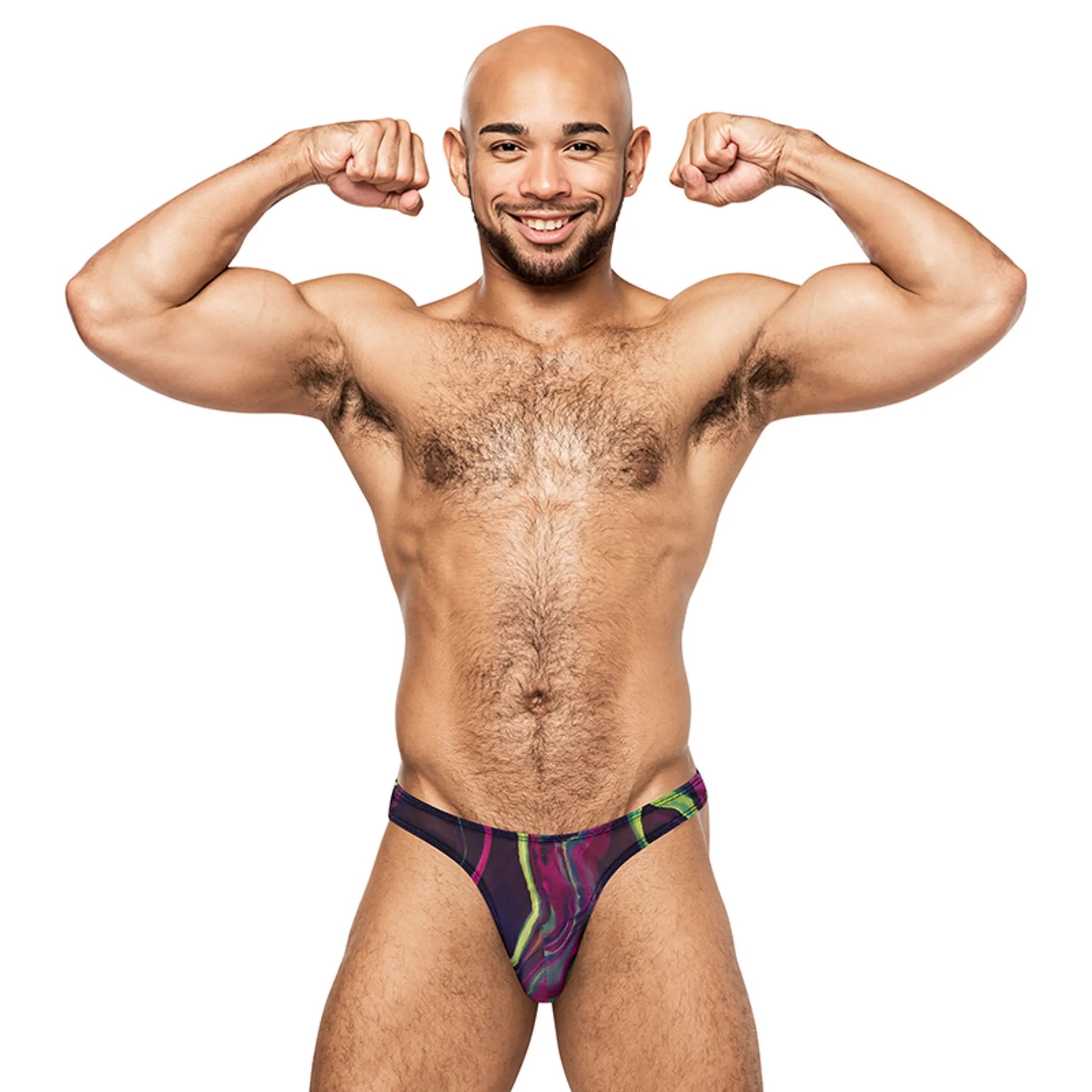 Galactic Print Bong Thong L/XL Male Power Lingerie