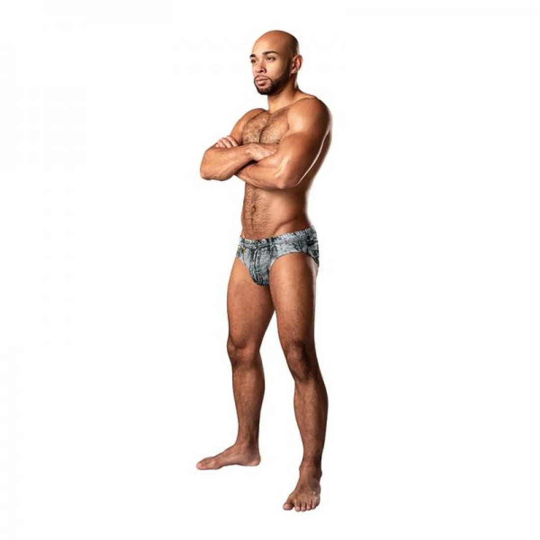 DIRTY DENIM BIKINI BLUE LARGE Male Power Lingerie