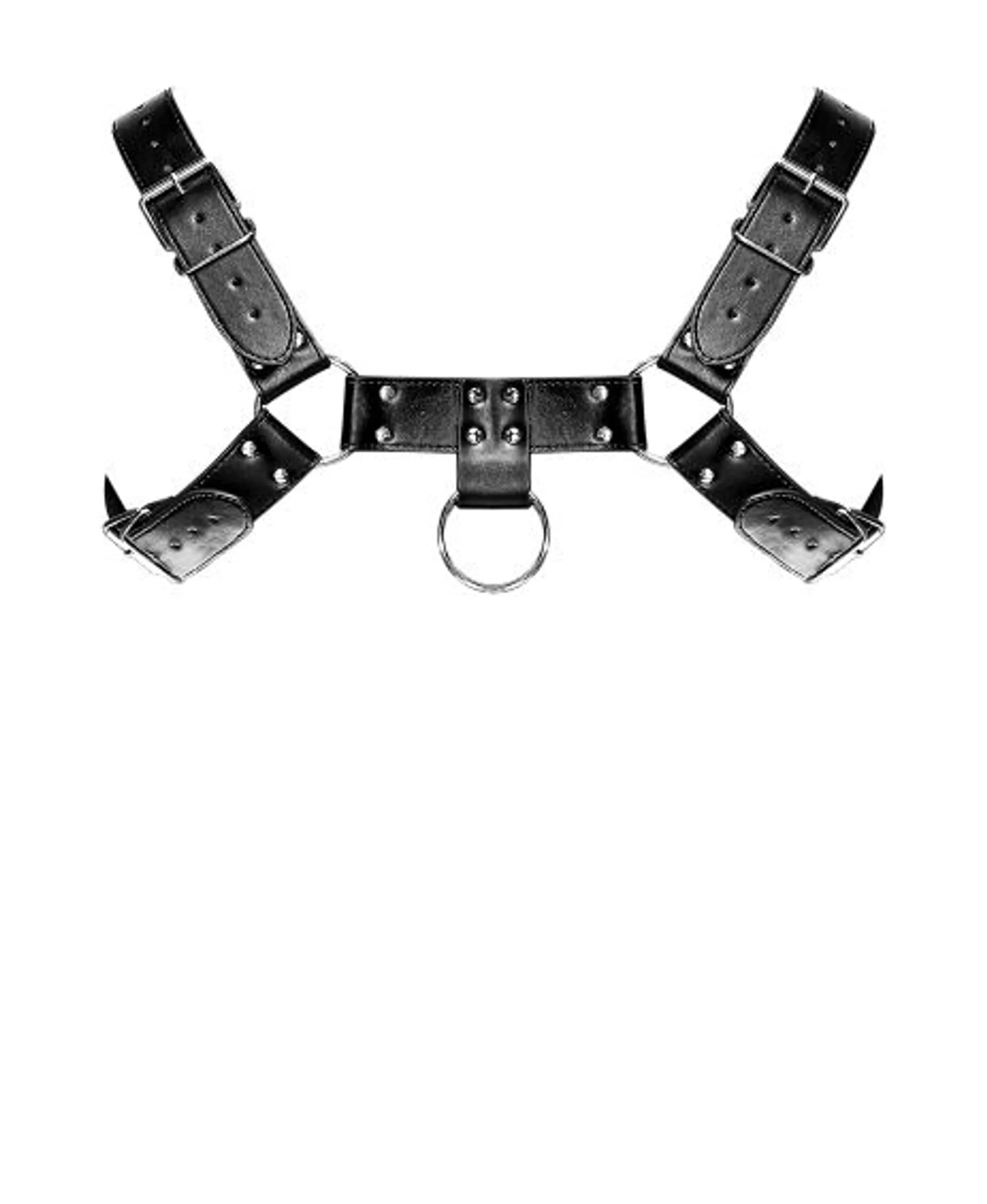 Aries Leather Harness Black O/S Male Power Lingerie