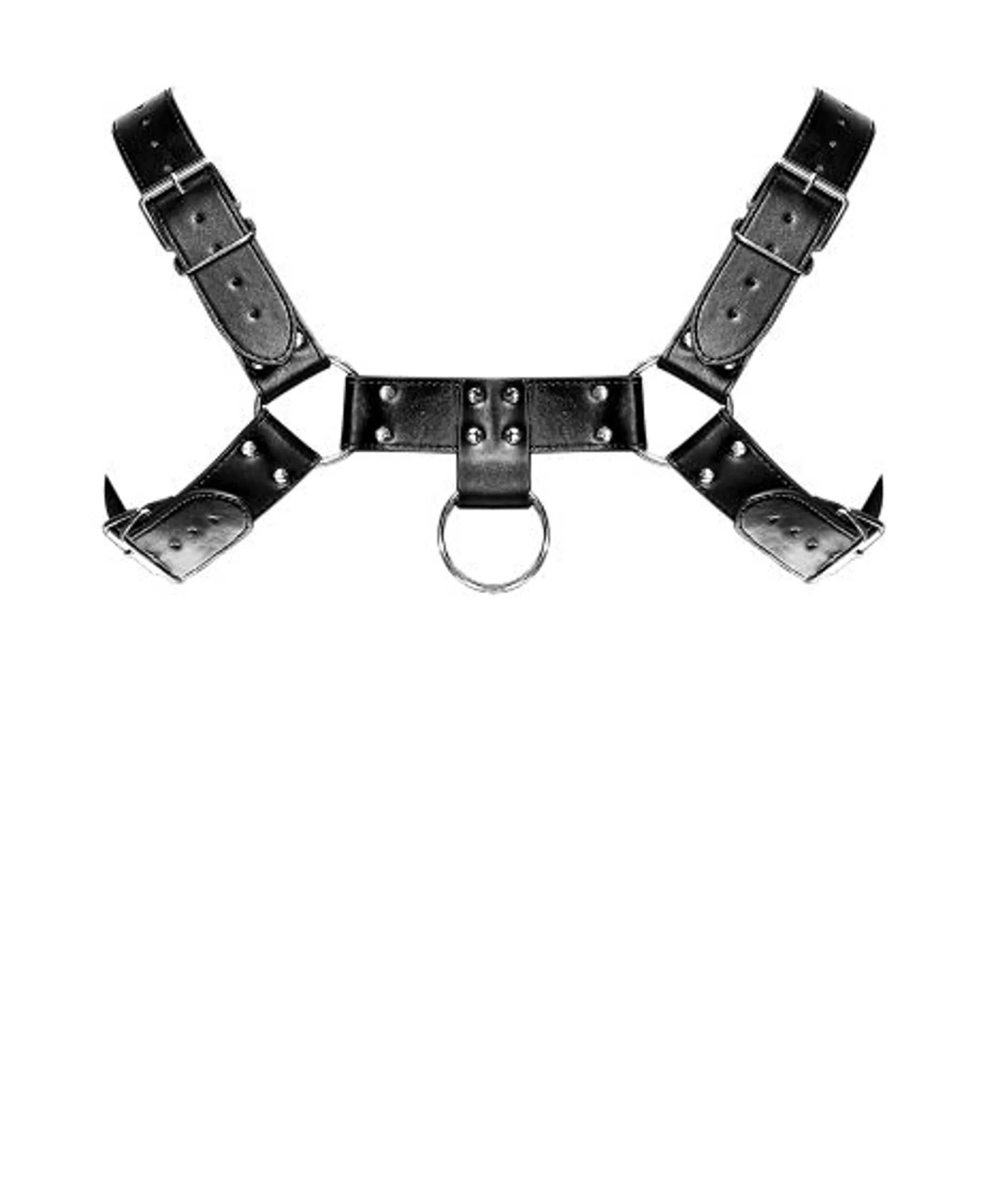 Aries Leather Harness Black O/S Male Power Lingerie