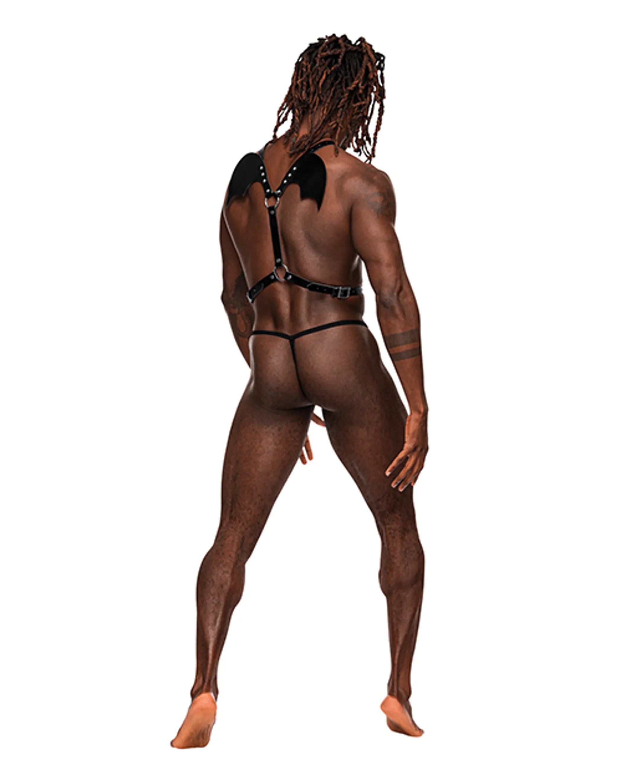 Sagittarius Leather Harness Black One Size Male Power Lingerie