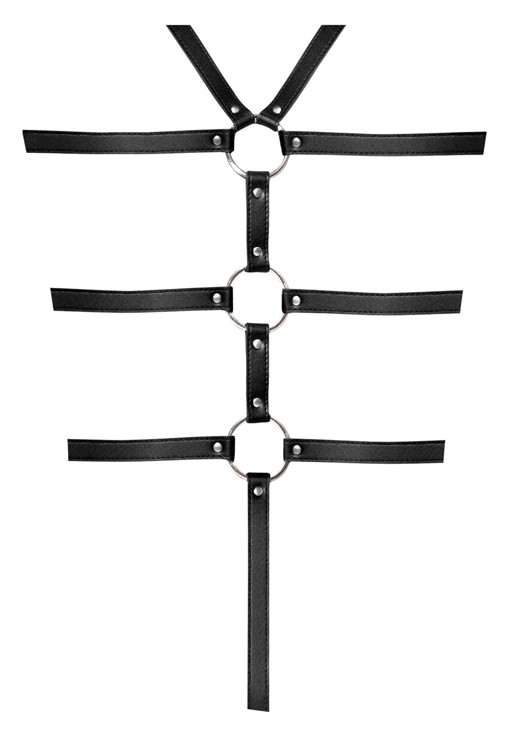 Ellona Tie Me Up 1pc Harness Set – Black Male Power Lingerie