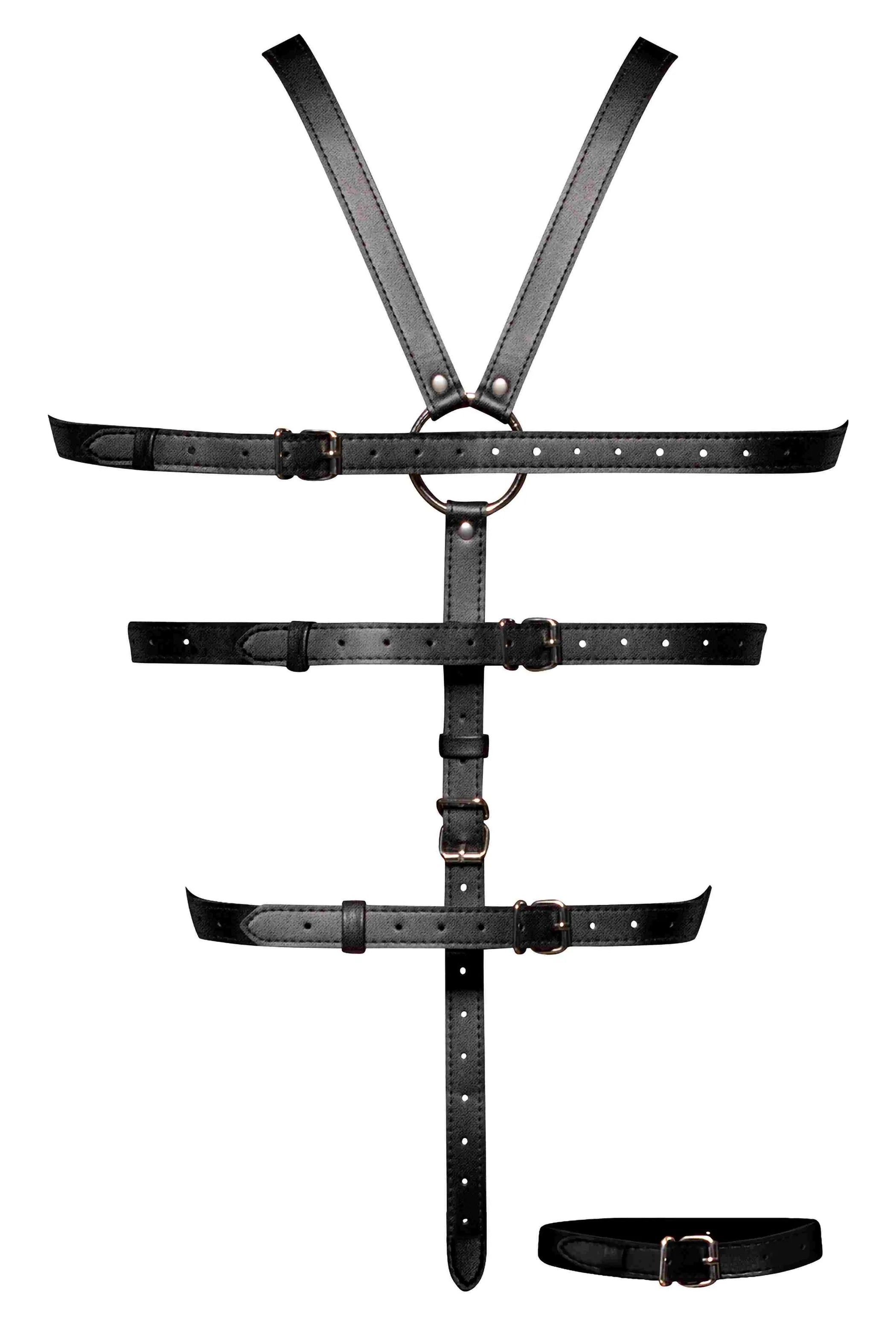 Ellona Tie Me Up 1pc Harness Set – Black Male Power Lingerie