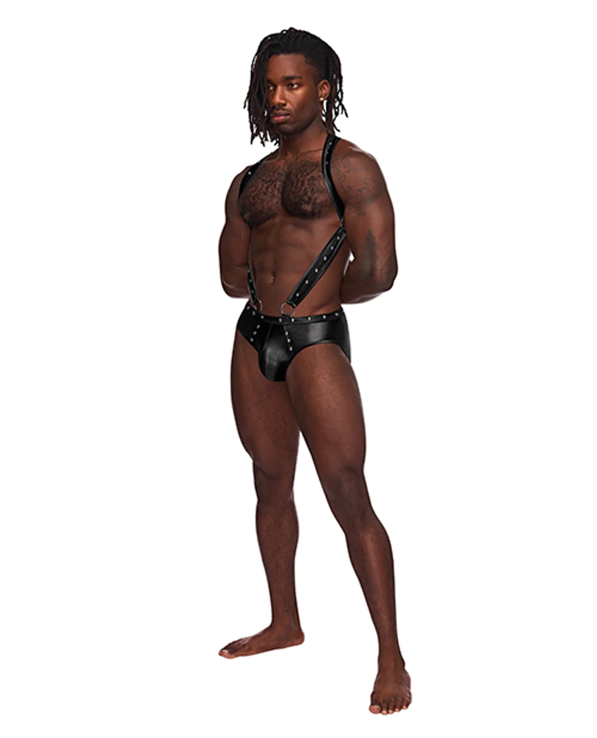 Uranus Studded Harness Black L/XL Male Power Lingerie