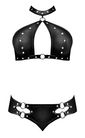 Lust Fetish Juno Black Bra & Mini Shorts Set L/XL Male Power Lingerie