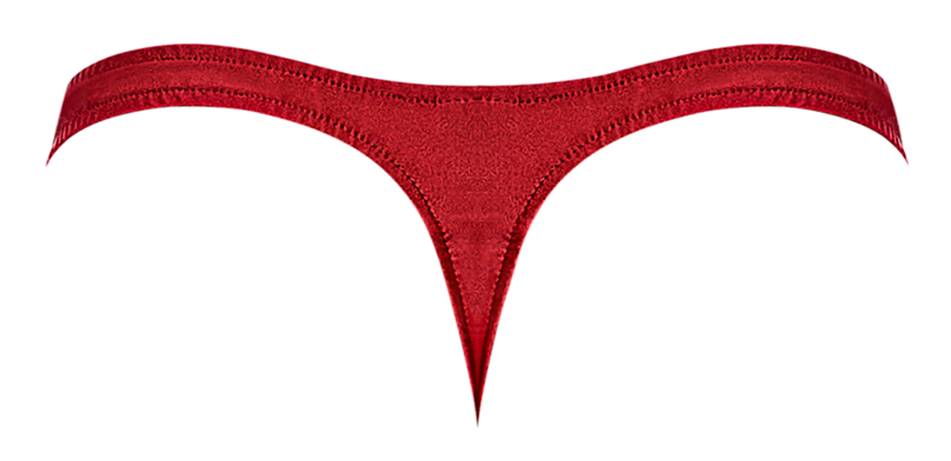 Nylon Spandex Pull Tab Thong — Red (O/S) Male Power Lingerie