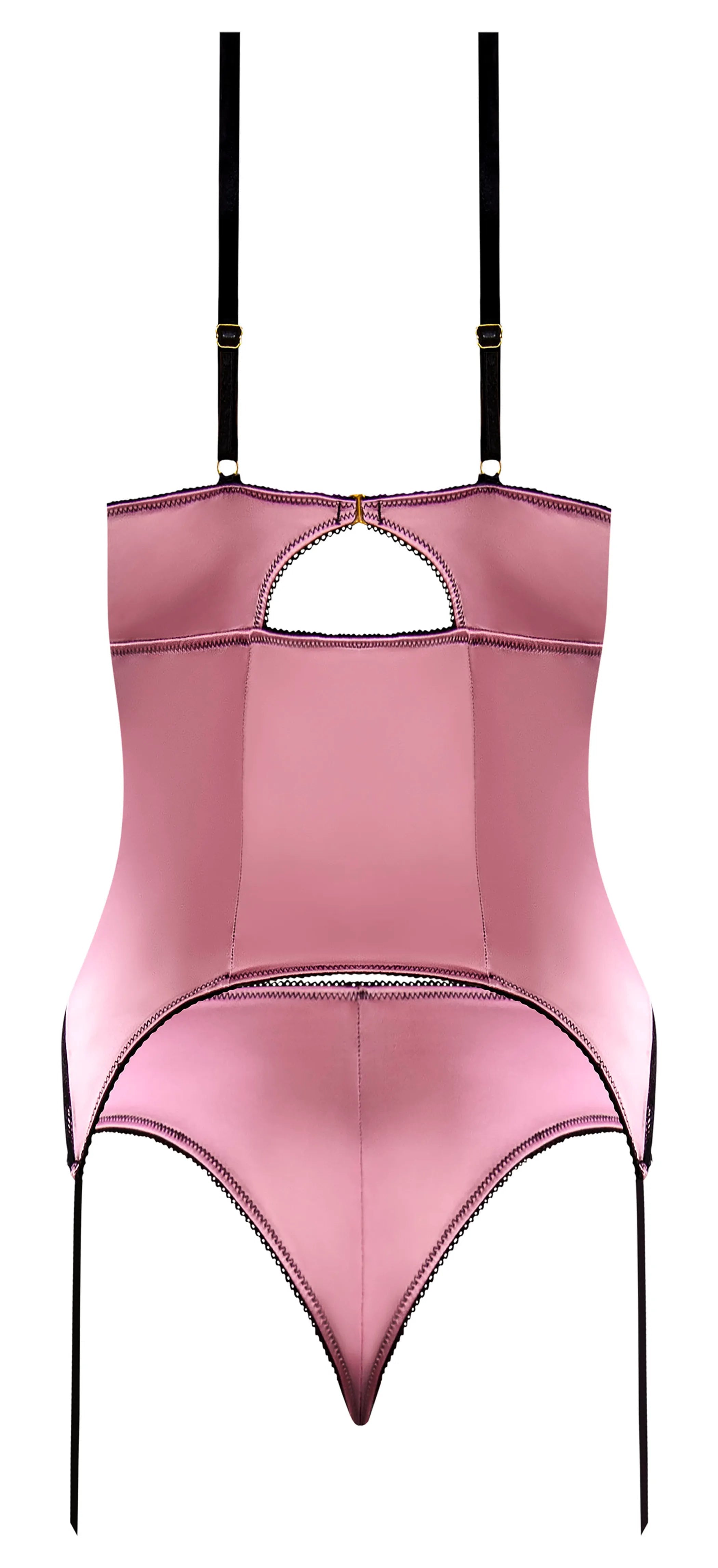 Sensual Desires Basque & Tanga Set Mauve Magic Silk Lingerie