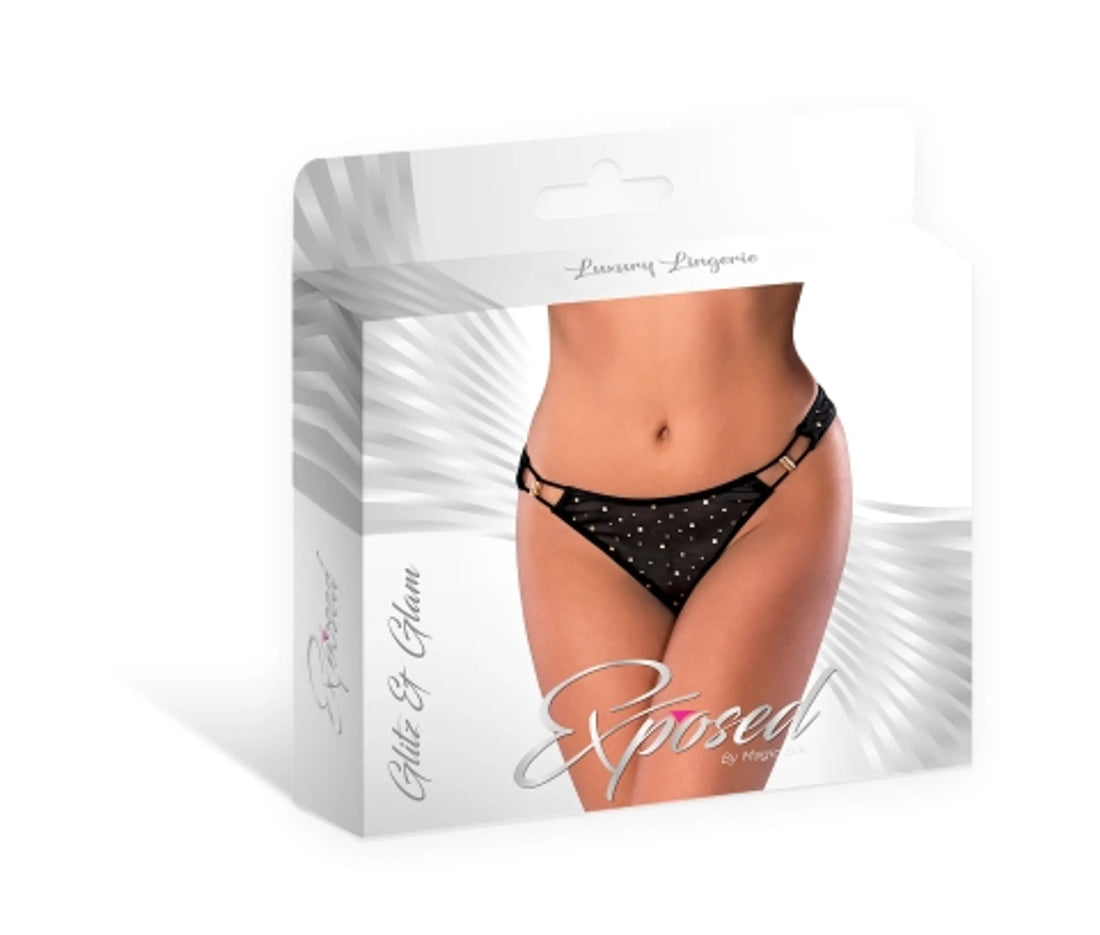 Glitz & Glam Tanga Black S/M Magic Silk Lingerie