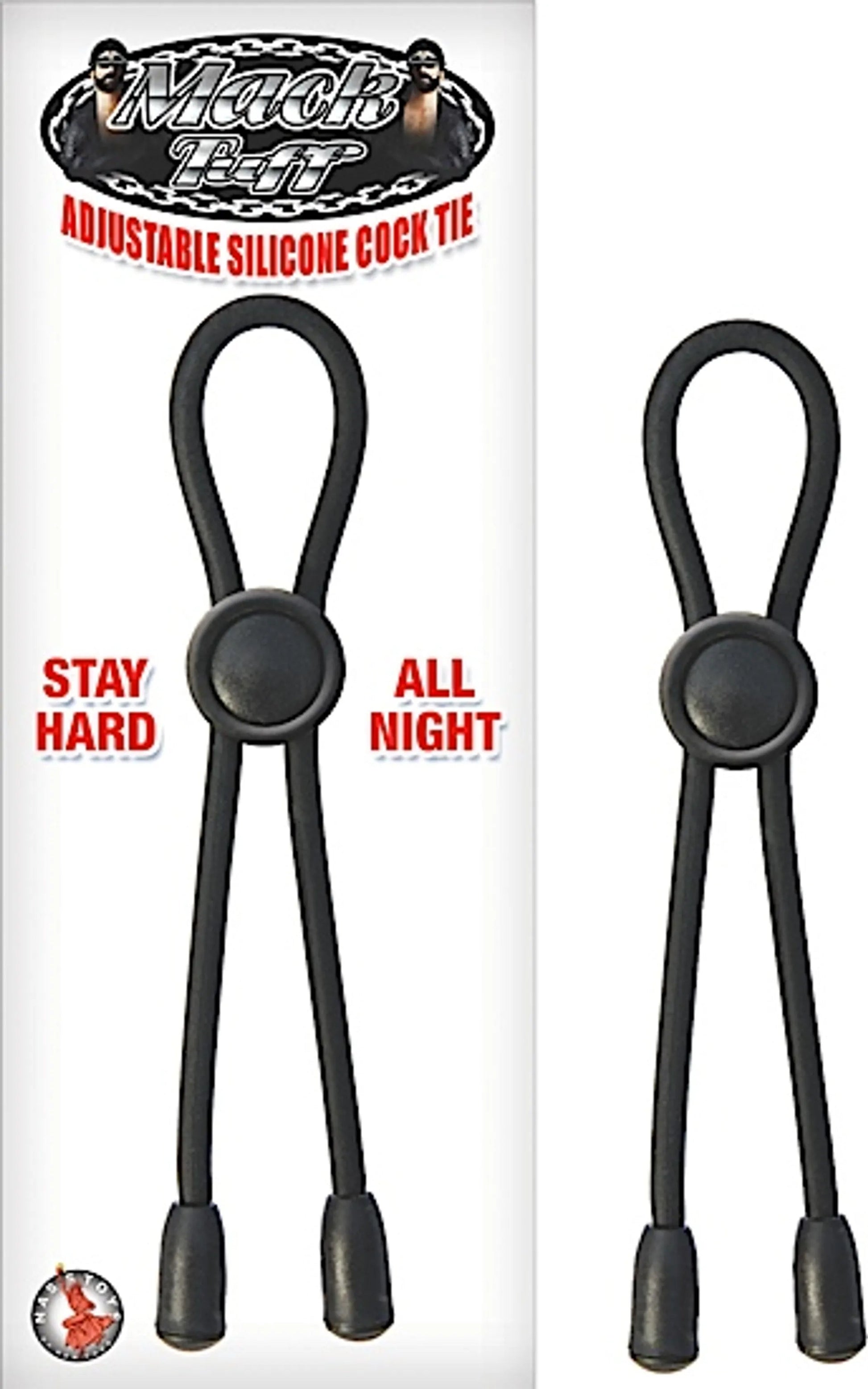Mack Tuff Adjustable Silicone Cock Tie – Black Nasstoys