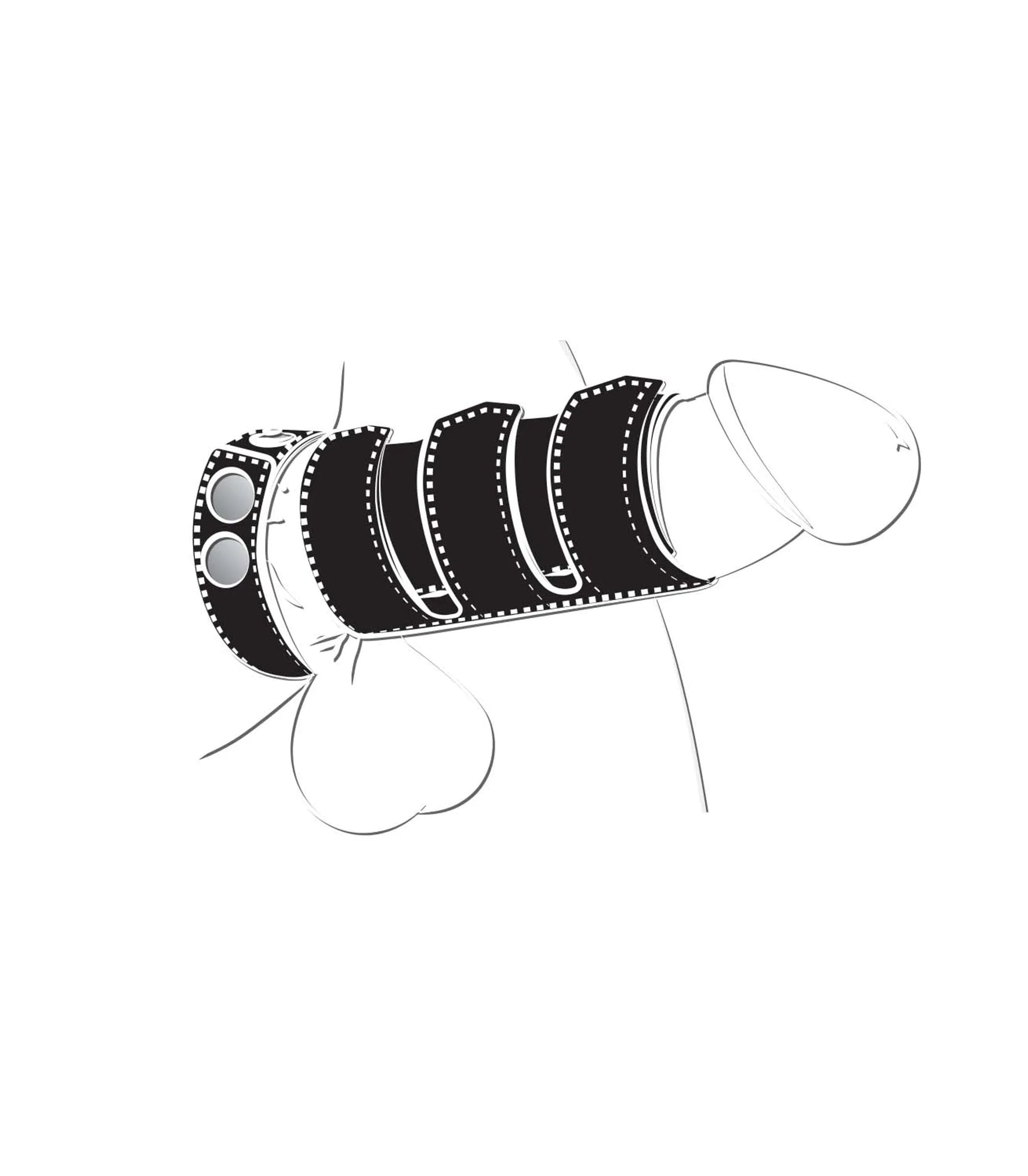 Ballgear Cock Strap With Sheath Black Nasstoys