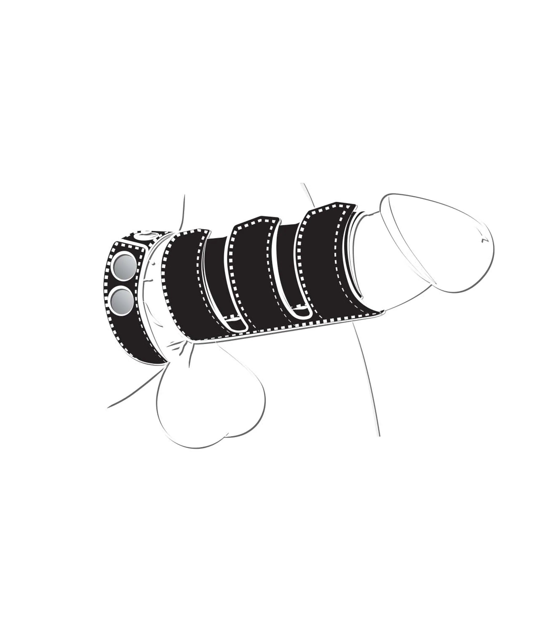 Ballgear Cock Strap With Sheath Black Nasstoys