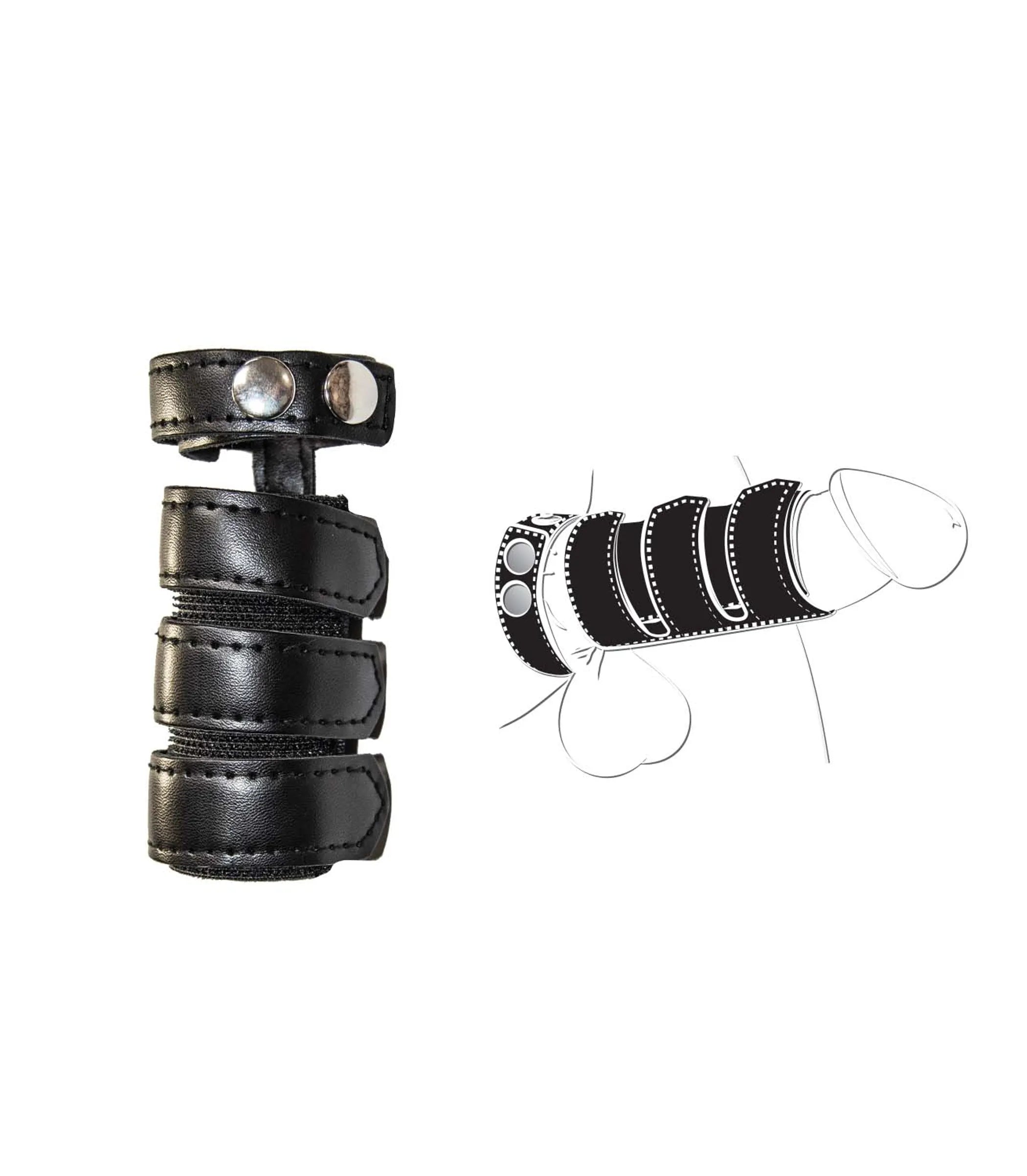 Ballgear Cock Strap With Sheath Black Nasstoys