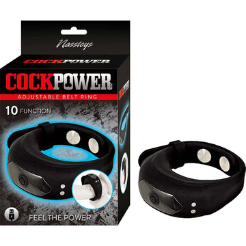 CockPower Adjustable Belt Ring Black Nasstoys