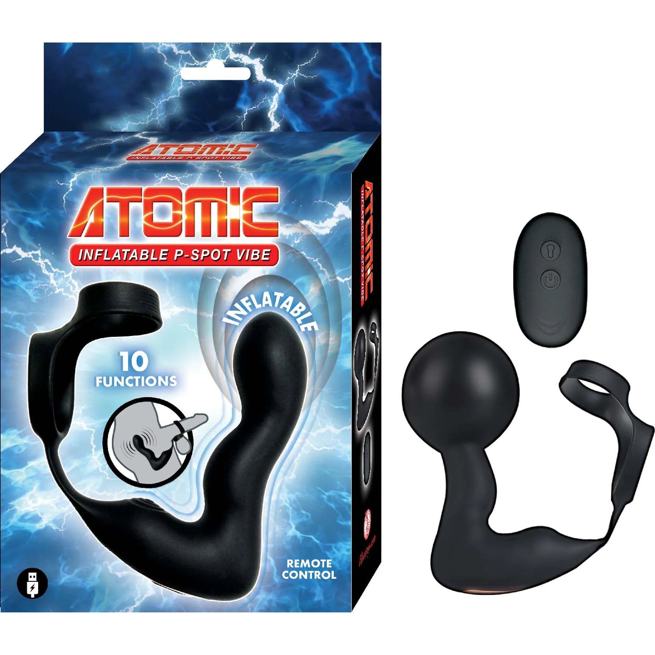Atomic Inflatable P-Spot Vibe Black Nasstoys