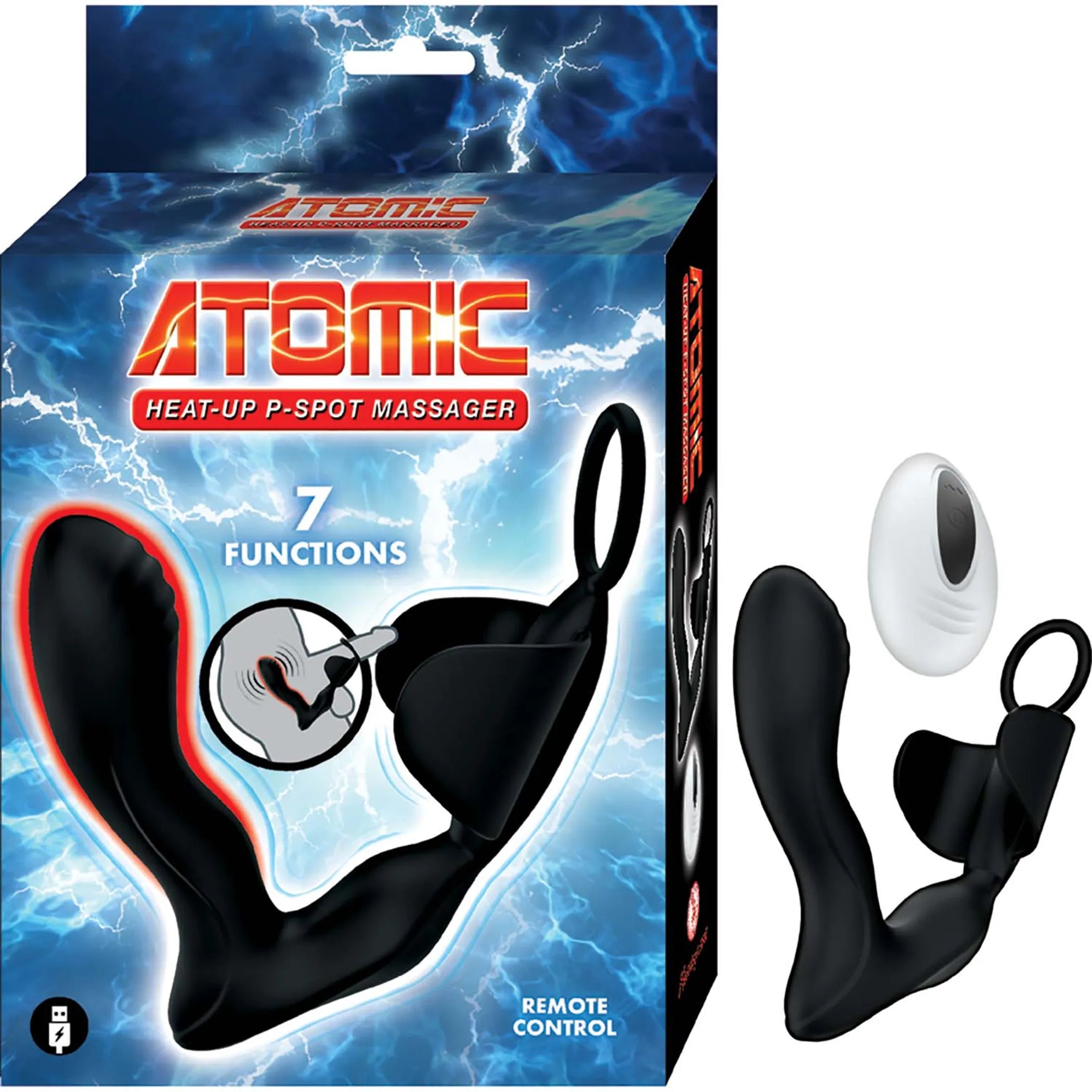 Atomic Heat-Up Massager Black Nasstoys