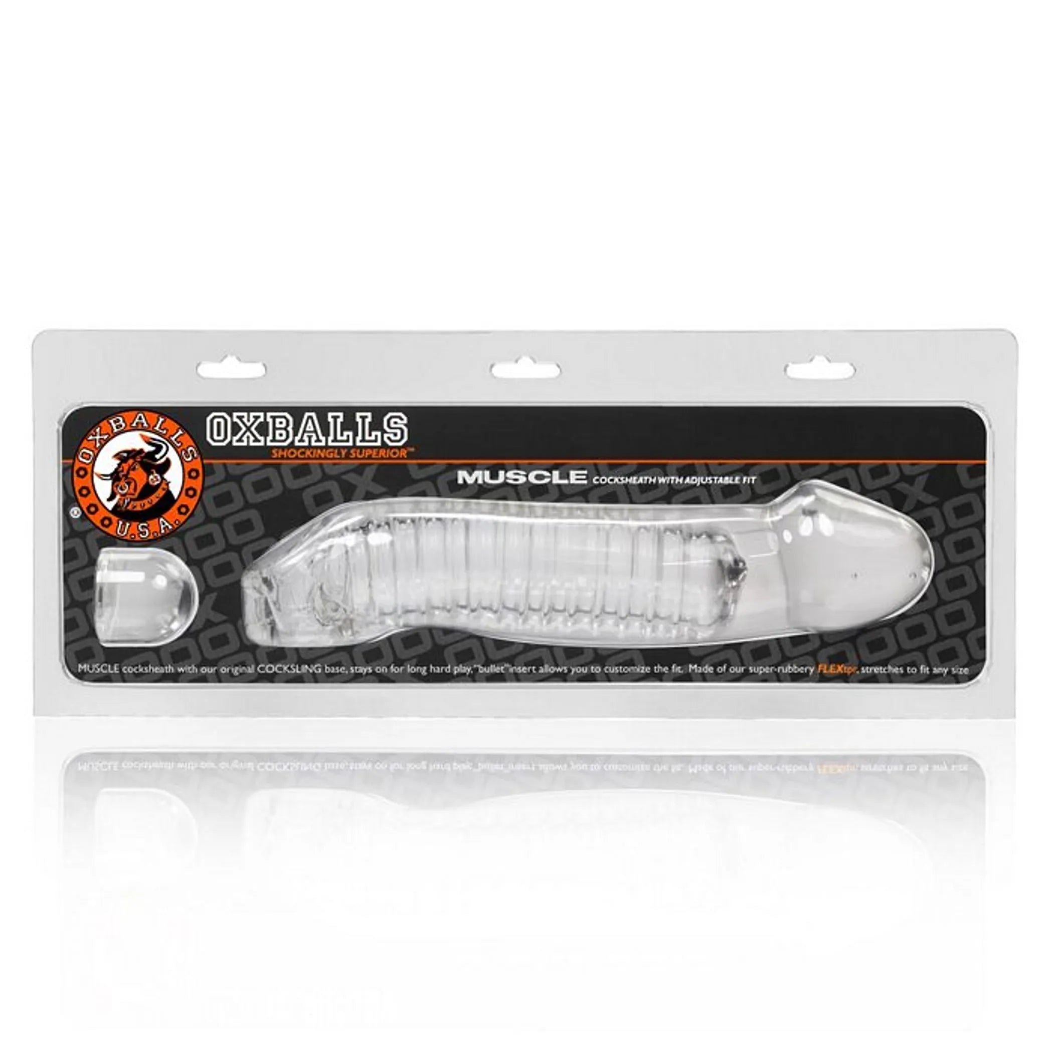 Muscle Smooth Cocksheath with Length Inset – Clear Oxballs