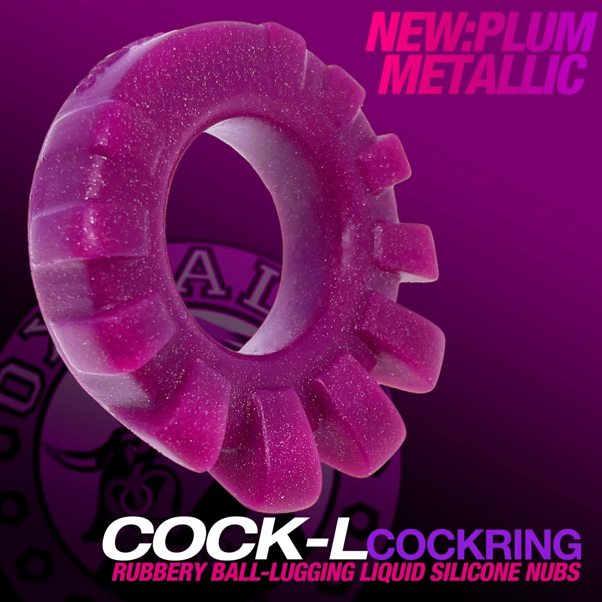 Cock-Lug Lugged Cock Ring Plum OXBALLS