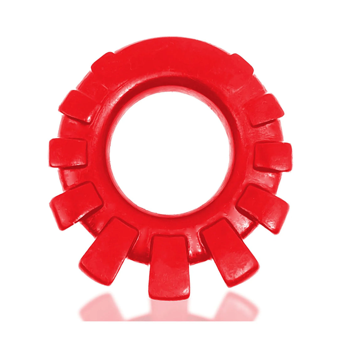 Cock-Lug Lugged Cock Ring Red OXBALLS