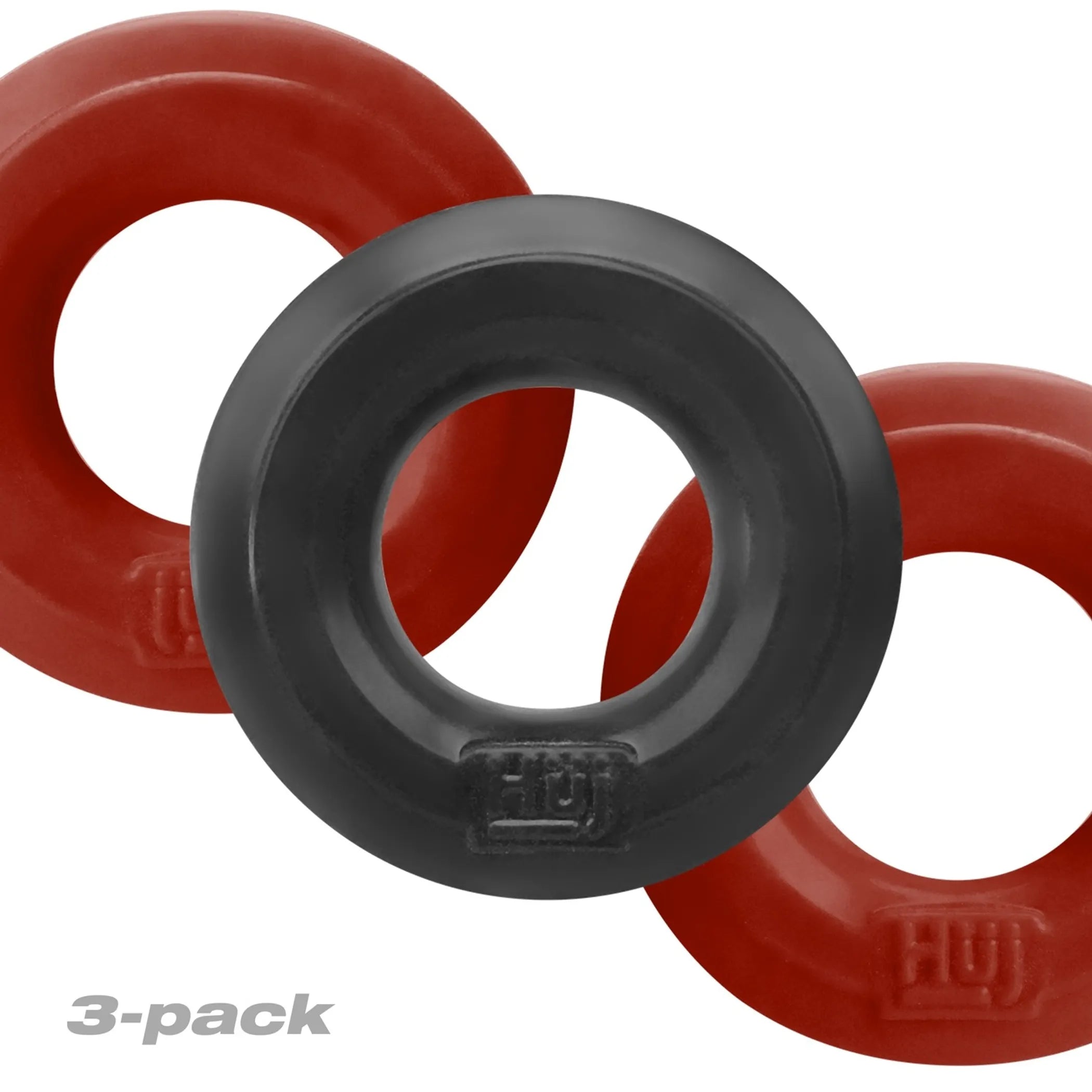 Hunkyjunk HUJ C-Ring 3 Pack Cherry and Tar Ice OXBALLS