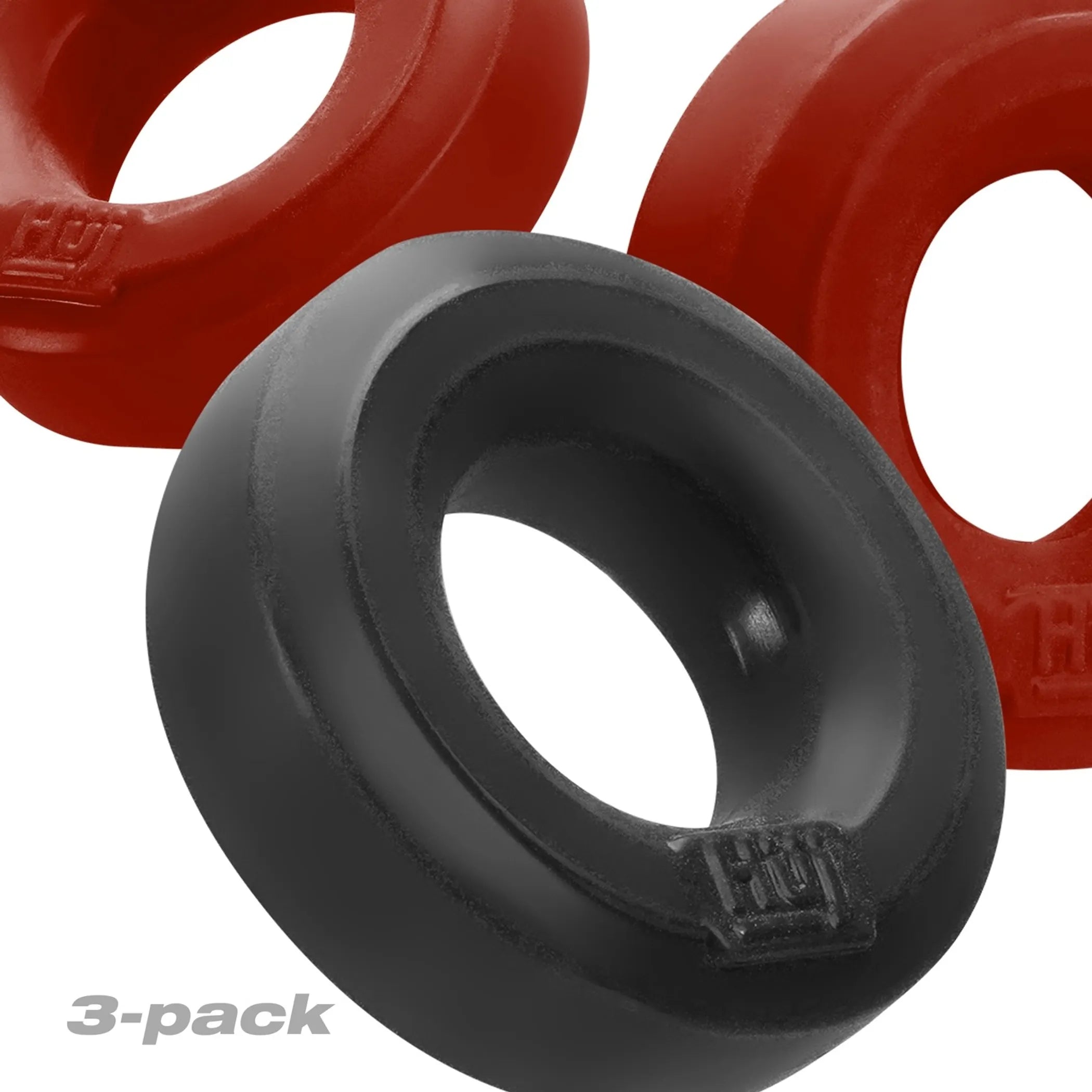 Hunkyjunk HUJ C-Ring 3 Pack Cherry and Tar Ice OXBALLS