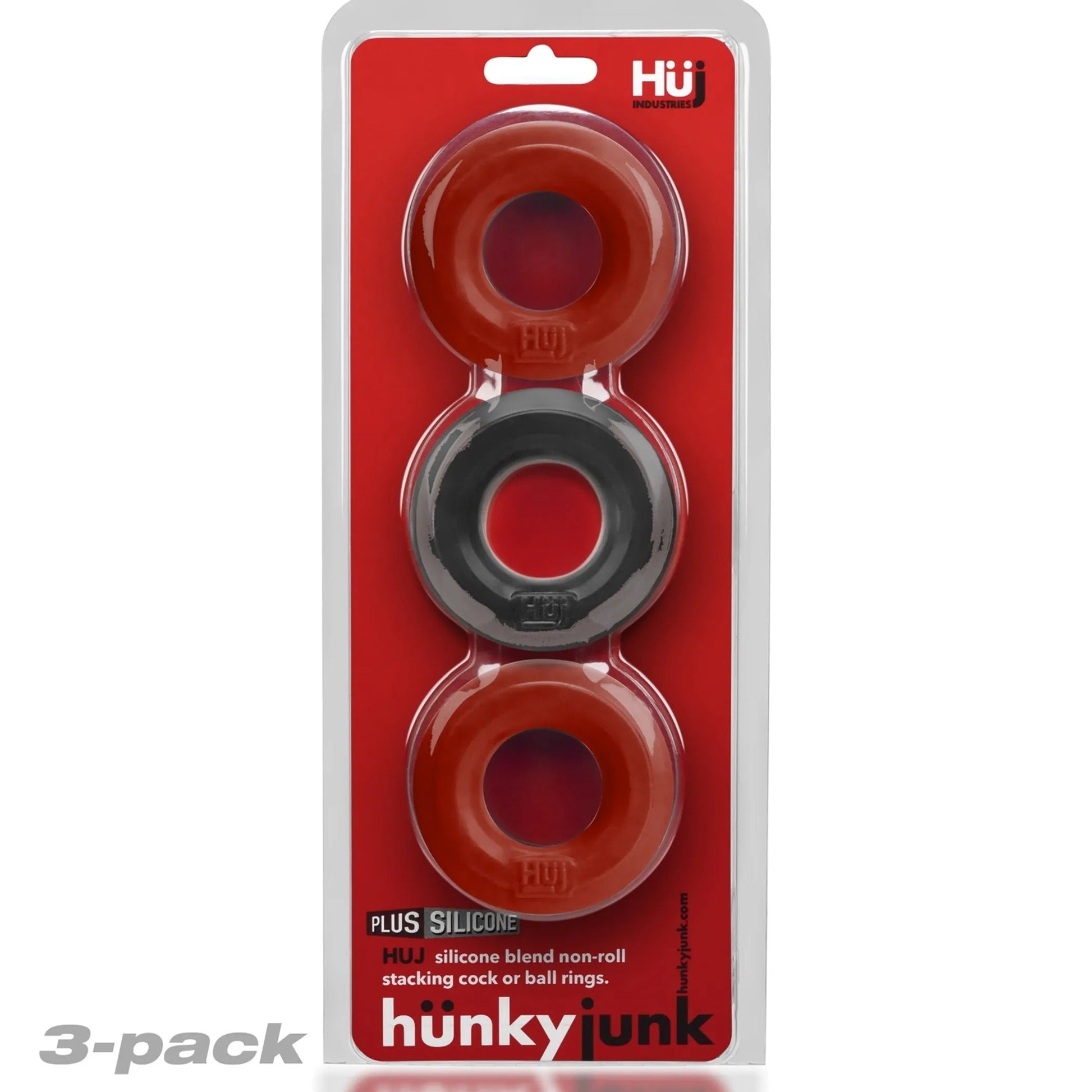 Hunkyjunk HUJ C-Ring 3 Pack Cherry and Tar Ice OXBALLS