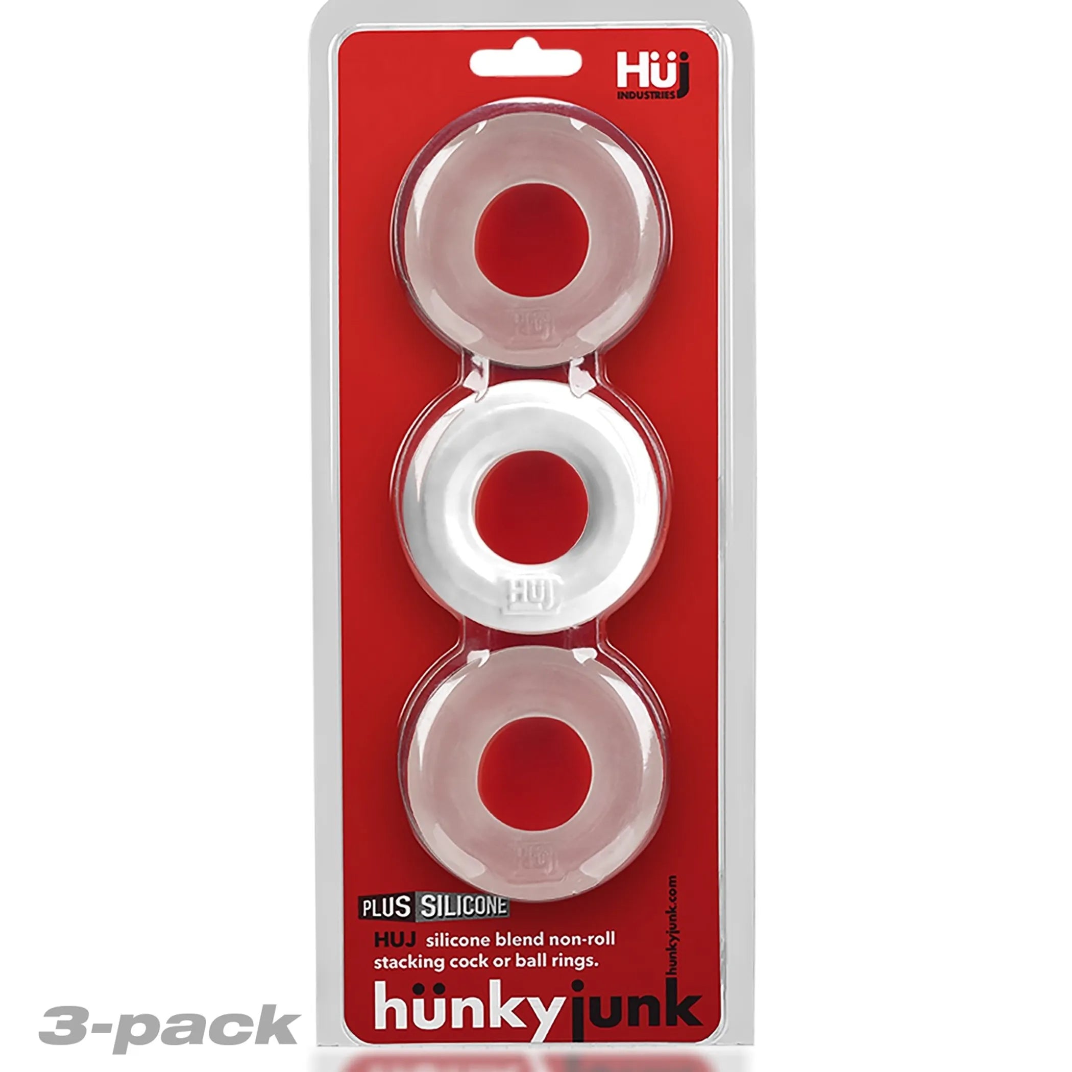 Hunkyjunk HUJ C-Ring 3 Pack White Ice & Clear OXBALLS