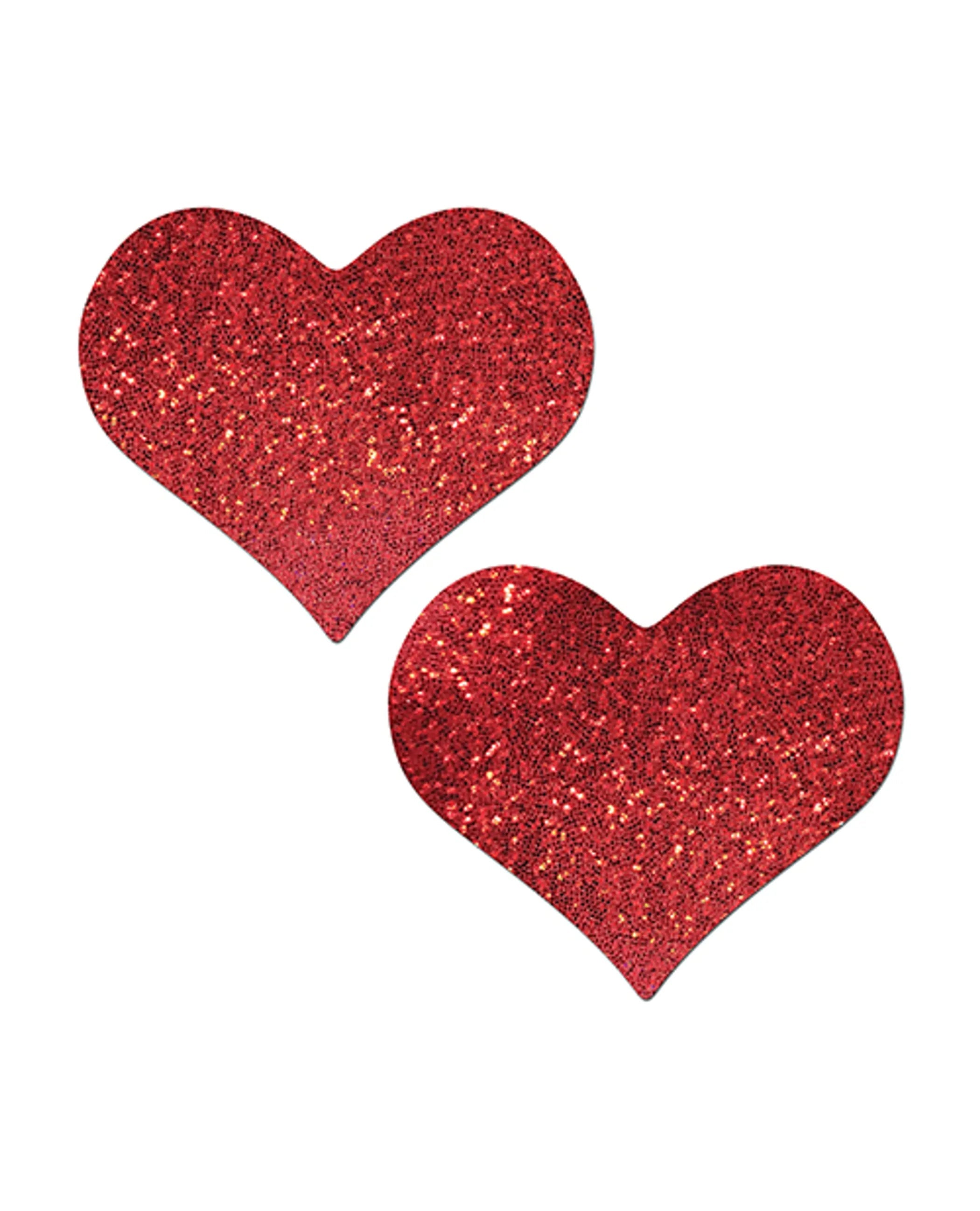 Heart Glitter Red Pasties Pastease