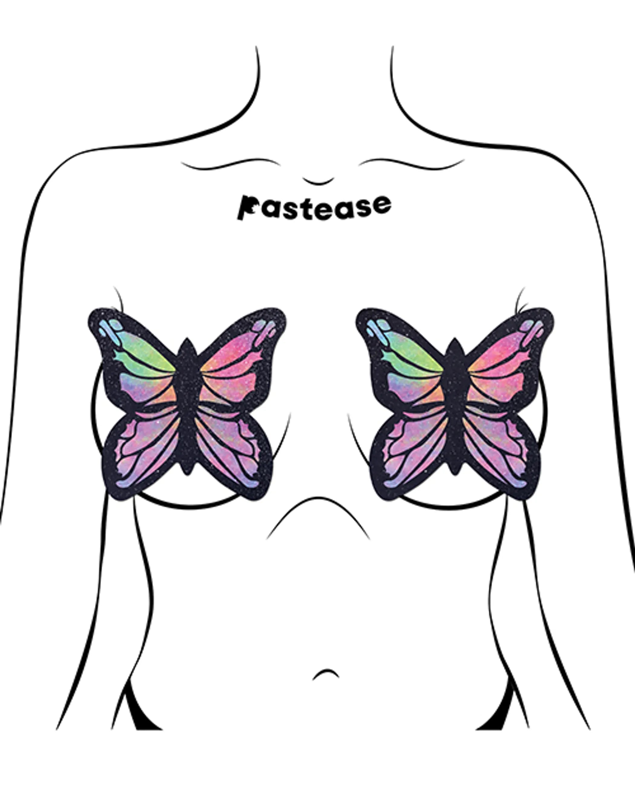 Butterfly Rainbow Twinkle Fuller Coverage Pasties Pastease