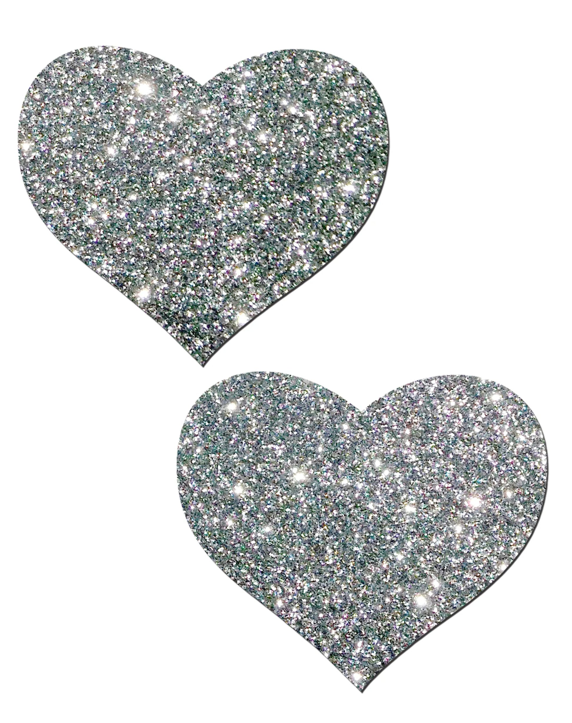 Pastease Hearts Silver Glitter Pasties Pastease