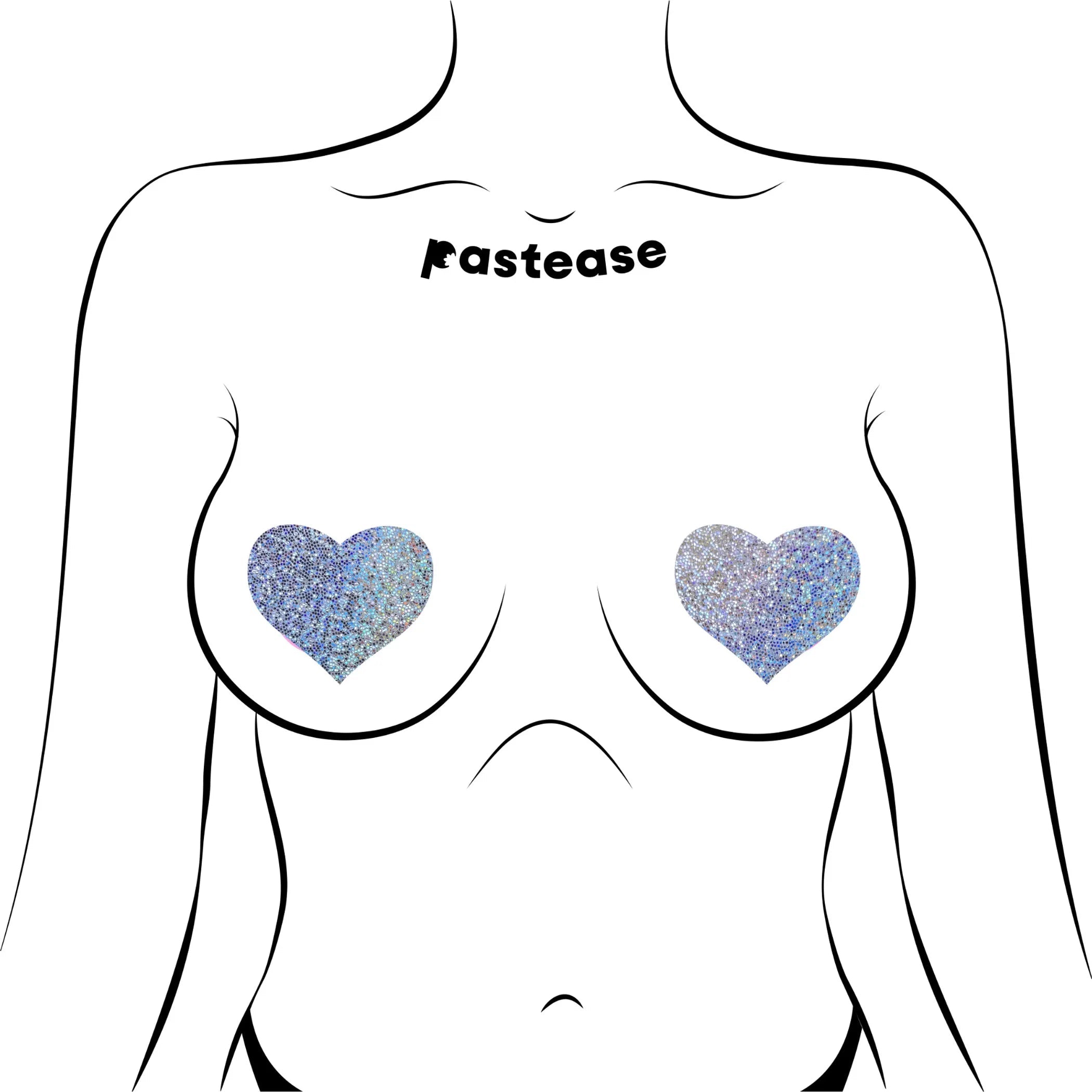Pastease Hearts Silver Glitter Pasties Pastease