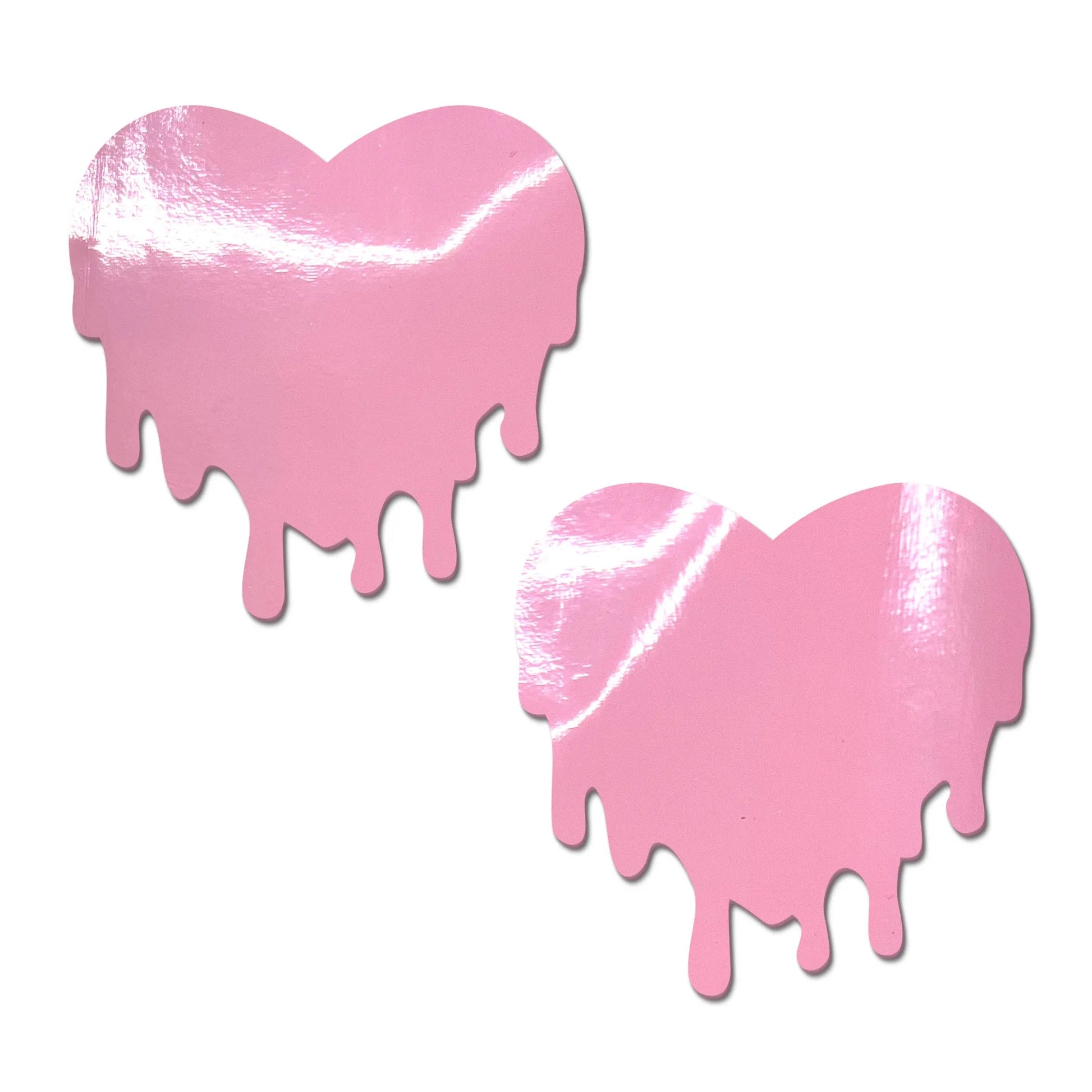 Faux Latex Baby Pink Melty Hearts Pasties Pastease