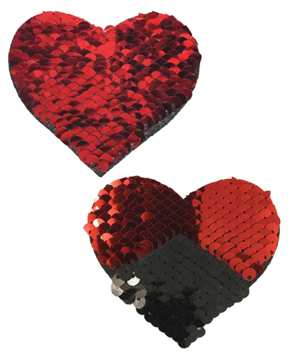 Sweety Red & Black Color Changing Sequin Heart Pasties Pastease