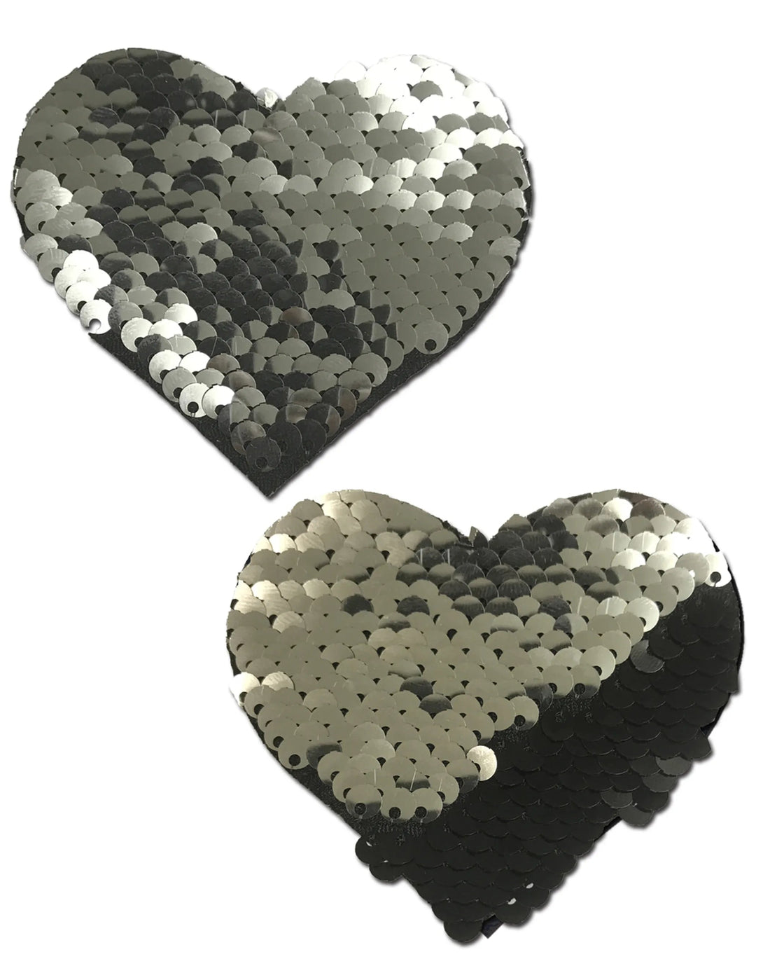 PASTEASE SILVER & BLACK COLOR CHANGING SEQUIN HEARTS Pastease