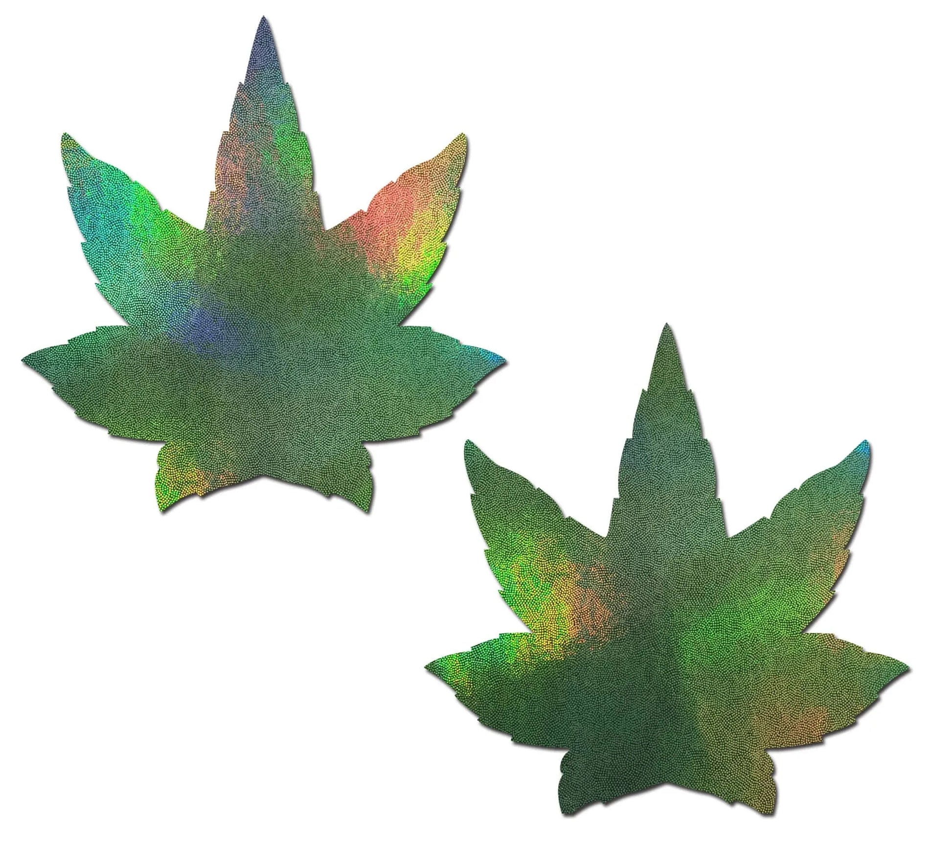 Indica Pot Leaf Green Holographic Pasties Pastease