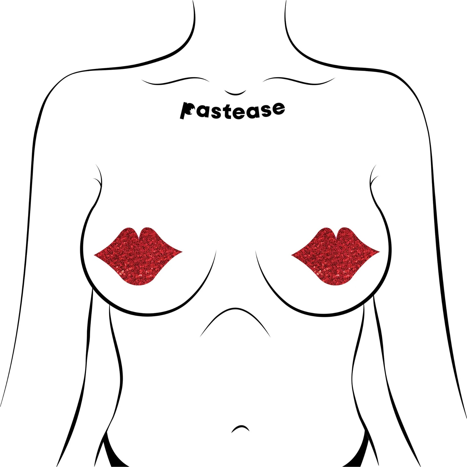 Pastease Lips Red Glittering Pastease