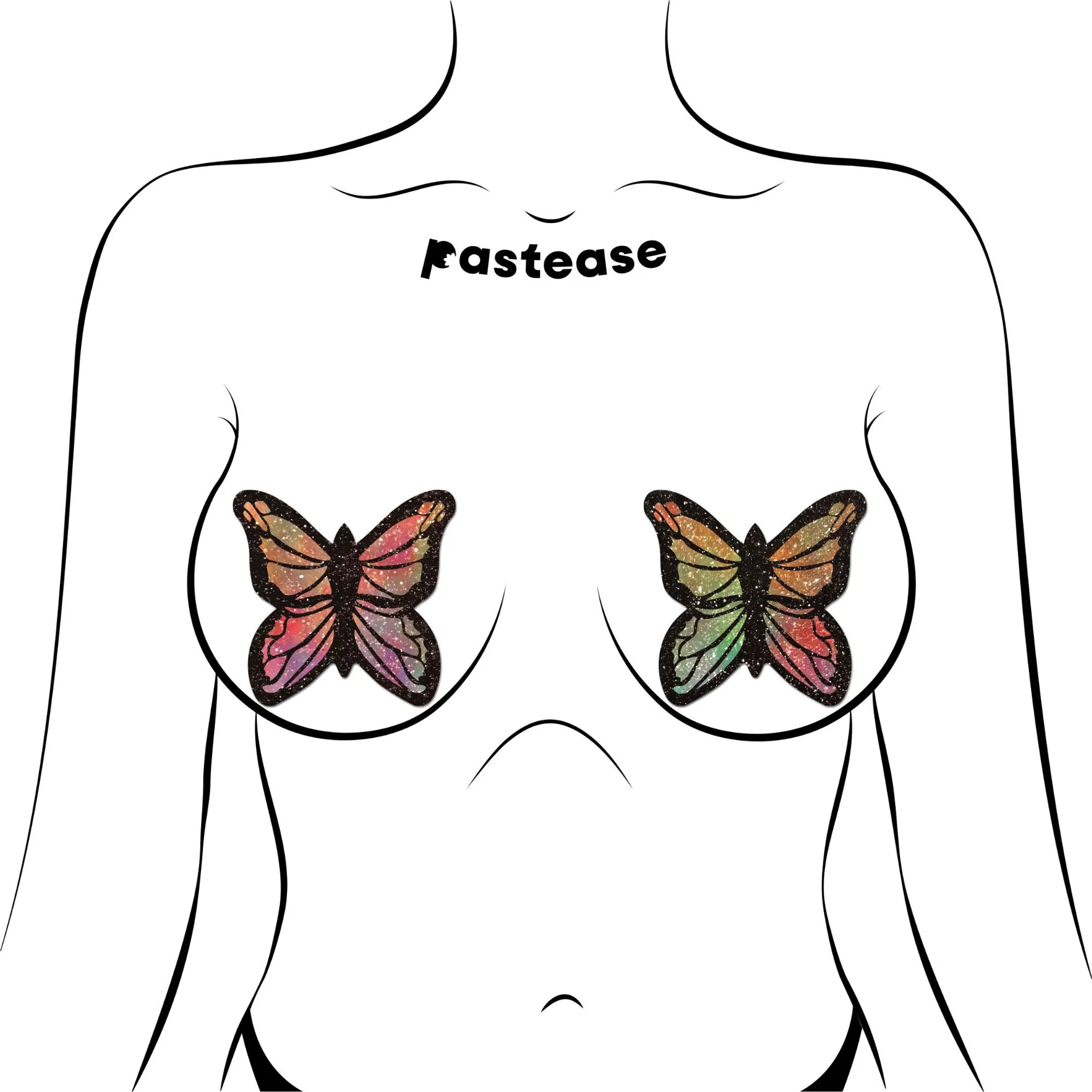 Monarch Glitter Pastel Rainbow Butterfly Pasties Pastease