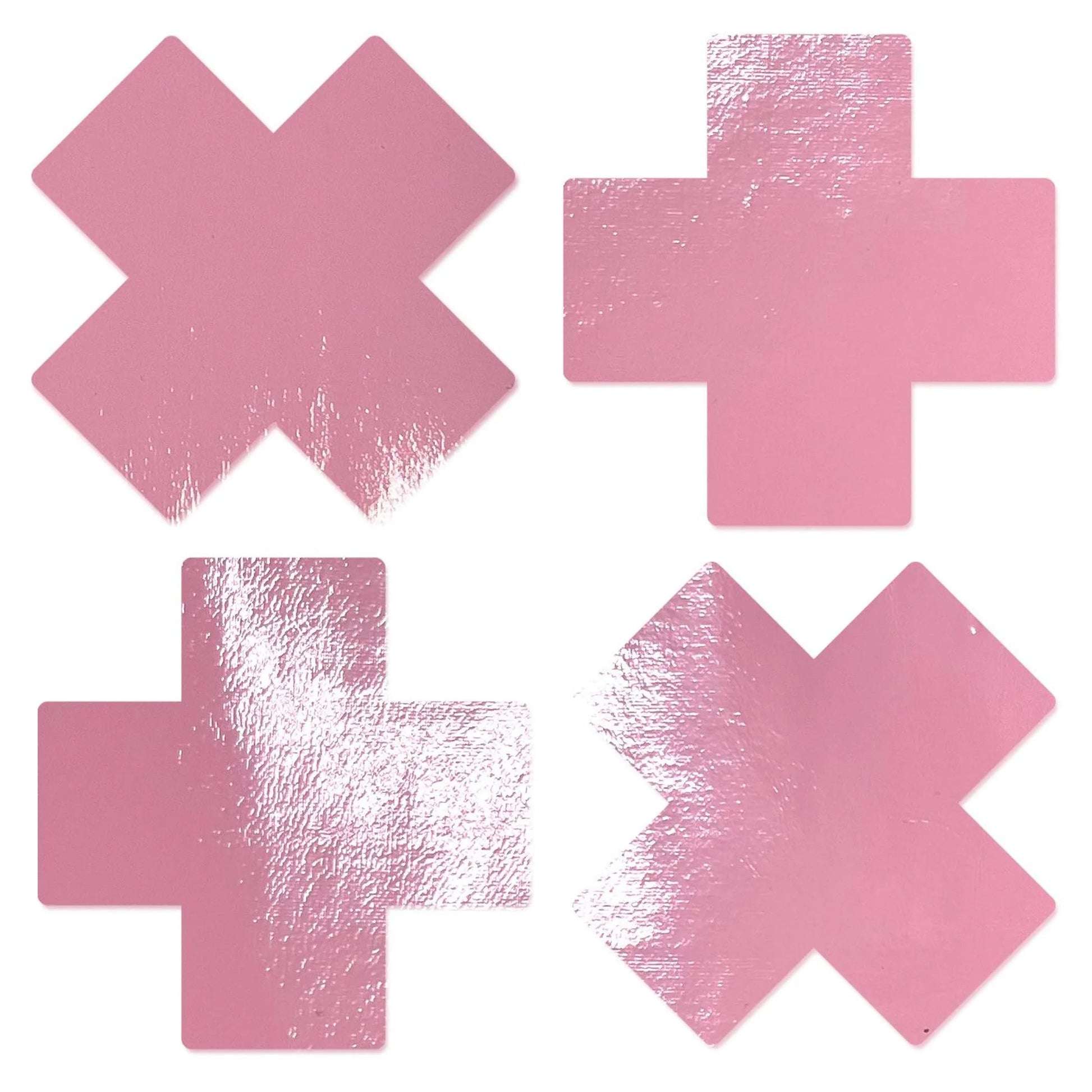Petite Plus X Faux Latex Baby Pink Crosses Pasties Pastease