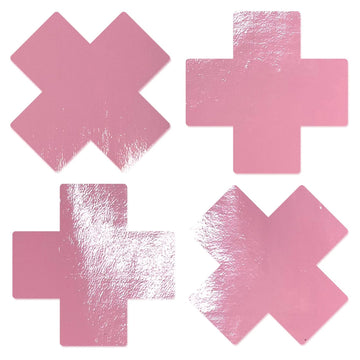 Petite Plus X Faux Latex Baby Pink Crosses Pasties Pastease
