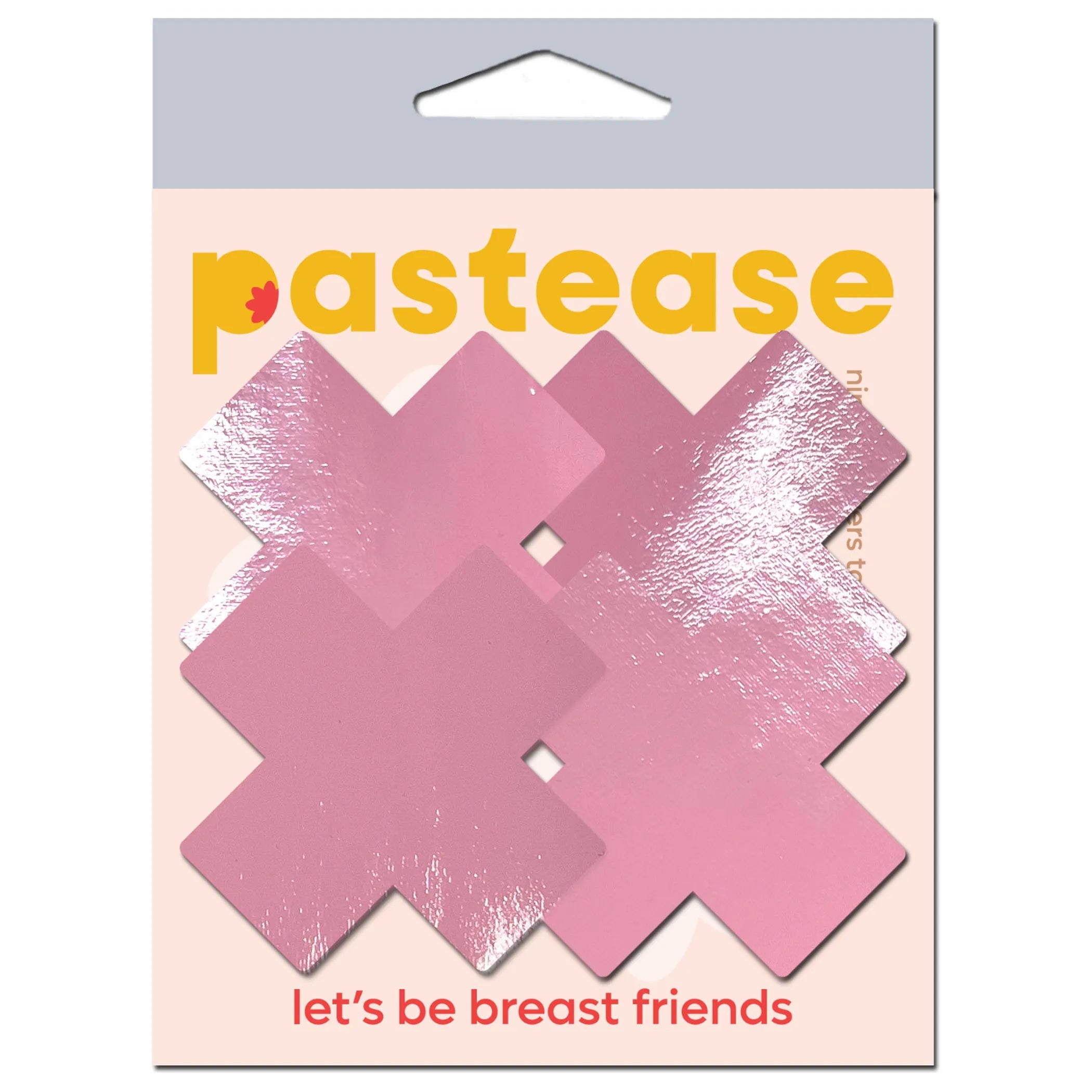Petite Plus X Faux Latex Baby Pink Crosses Pasties Pastease