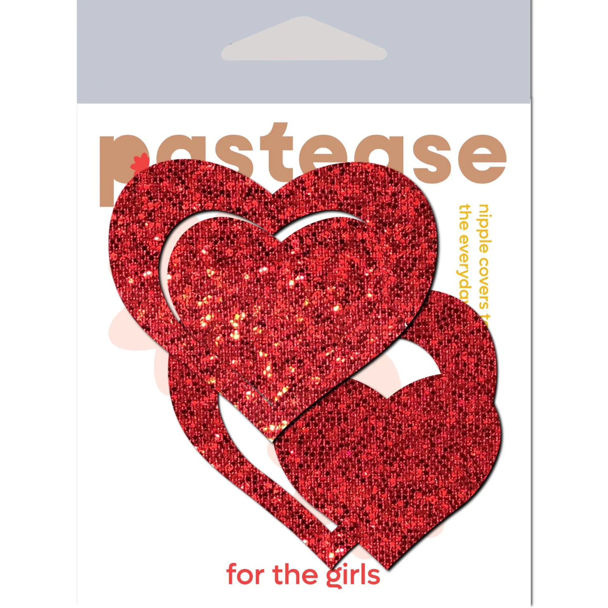 Glitter Peek-A-Boob Heart Pasties – Red Pastease