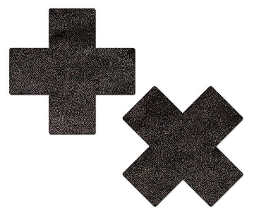 PLUS X Liquid Black Cross Nipple Pasties Pastease