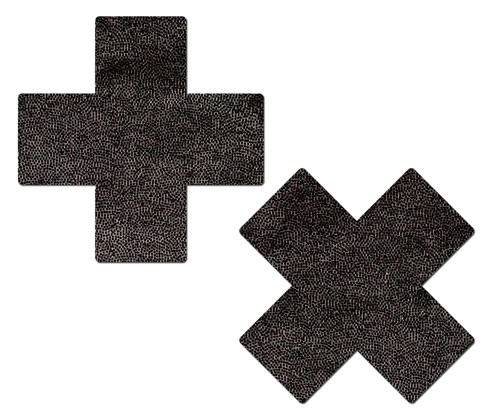 PLUS X Liquid Black Cross Nipple Pasties Pastease